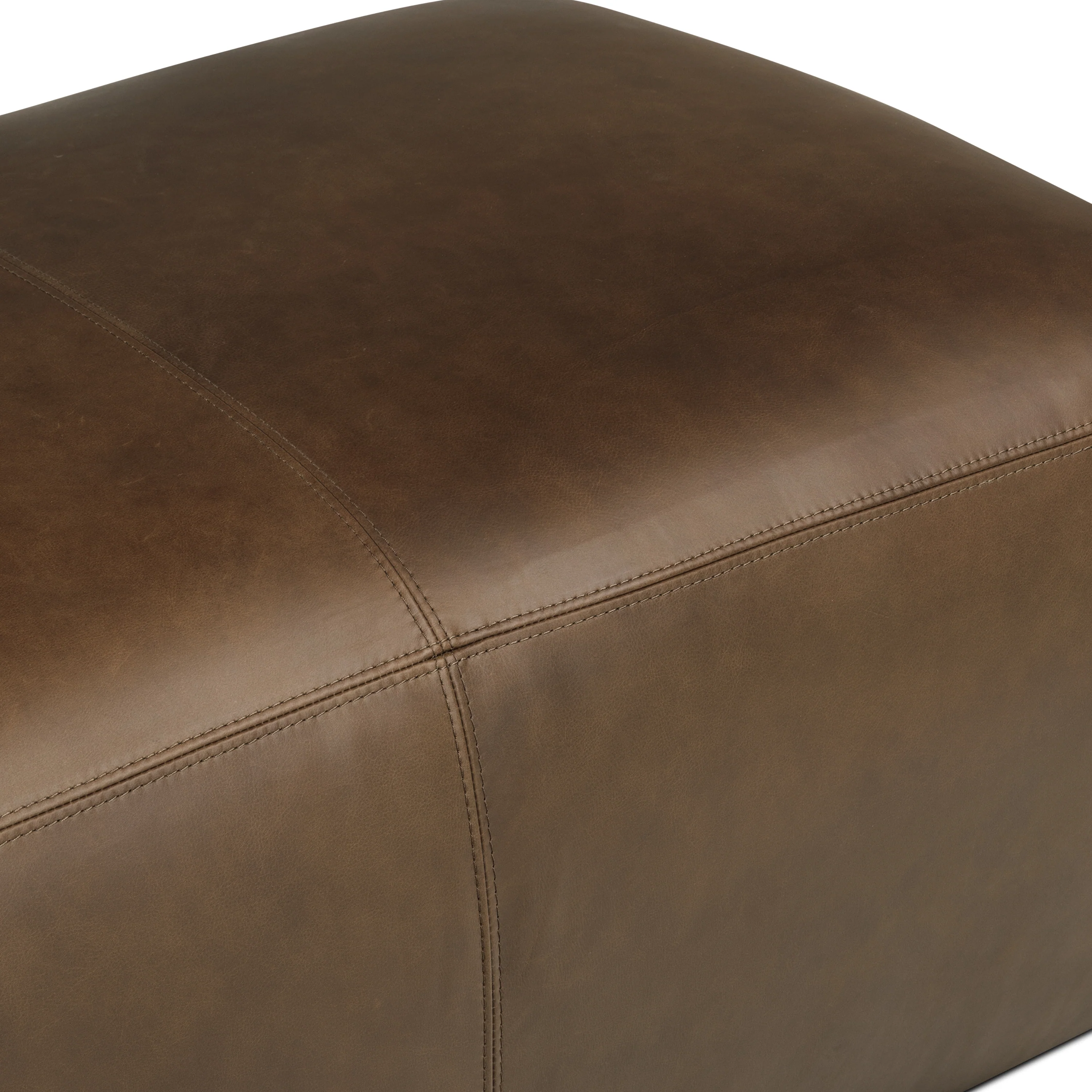 Denver Leather Ottoman | Cocoa Brown - Image 10
