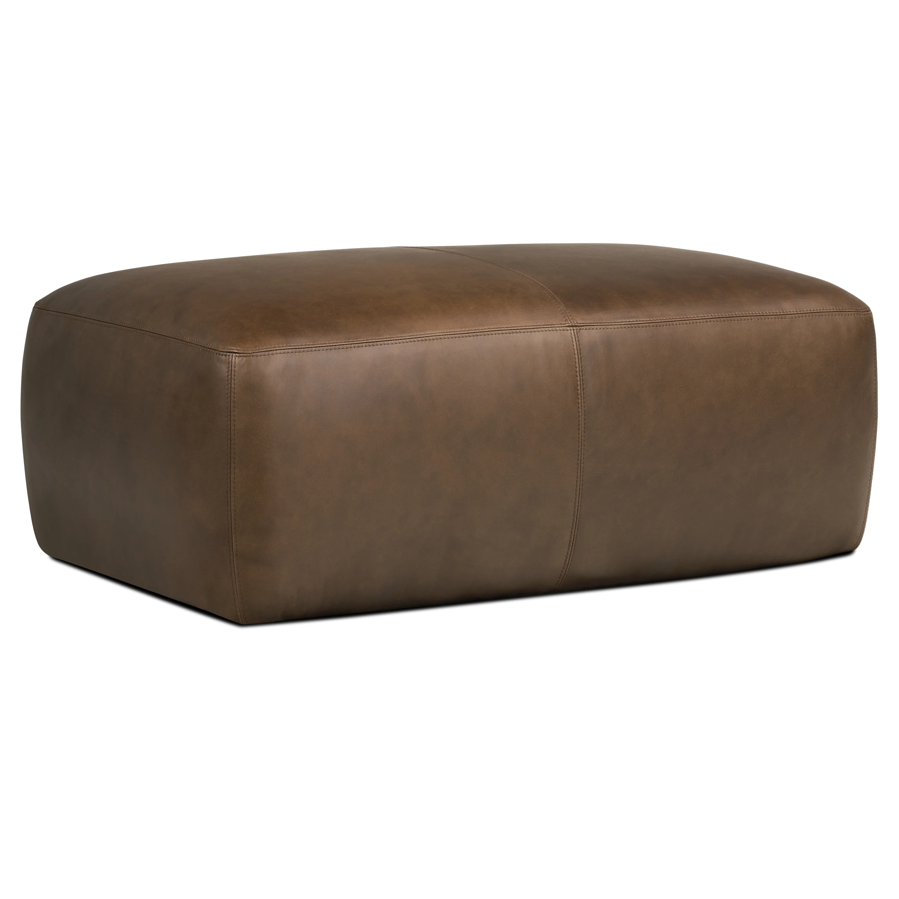 Denver Leather Ottoman | Cocoa Brown - Image 3