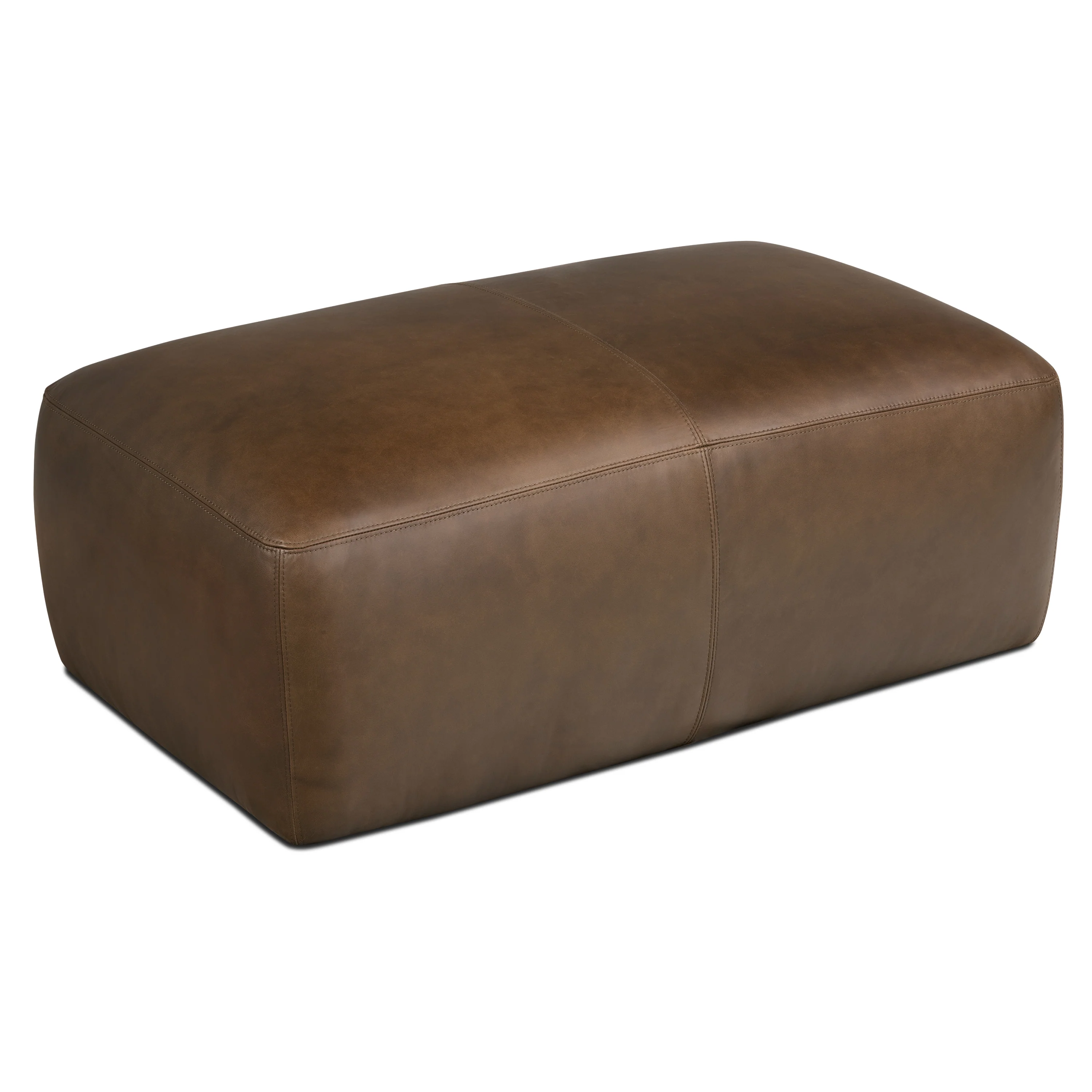 Denver Leather Ottoman | Cocoa Brown - Image 4