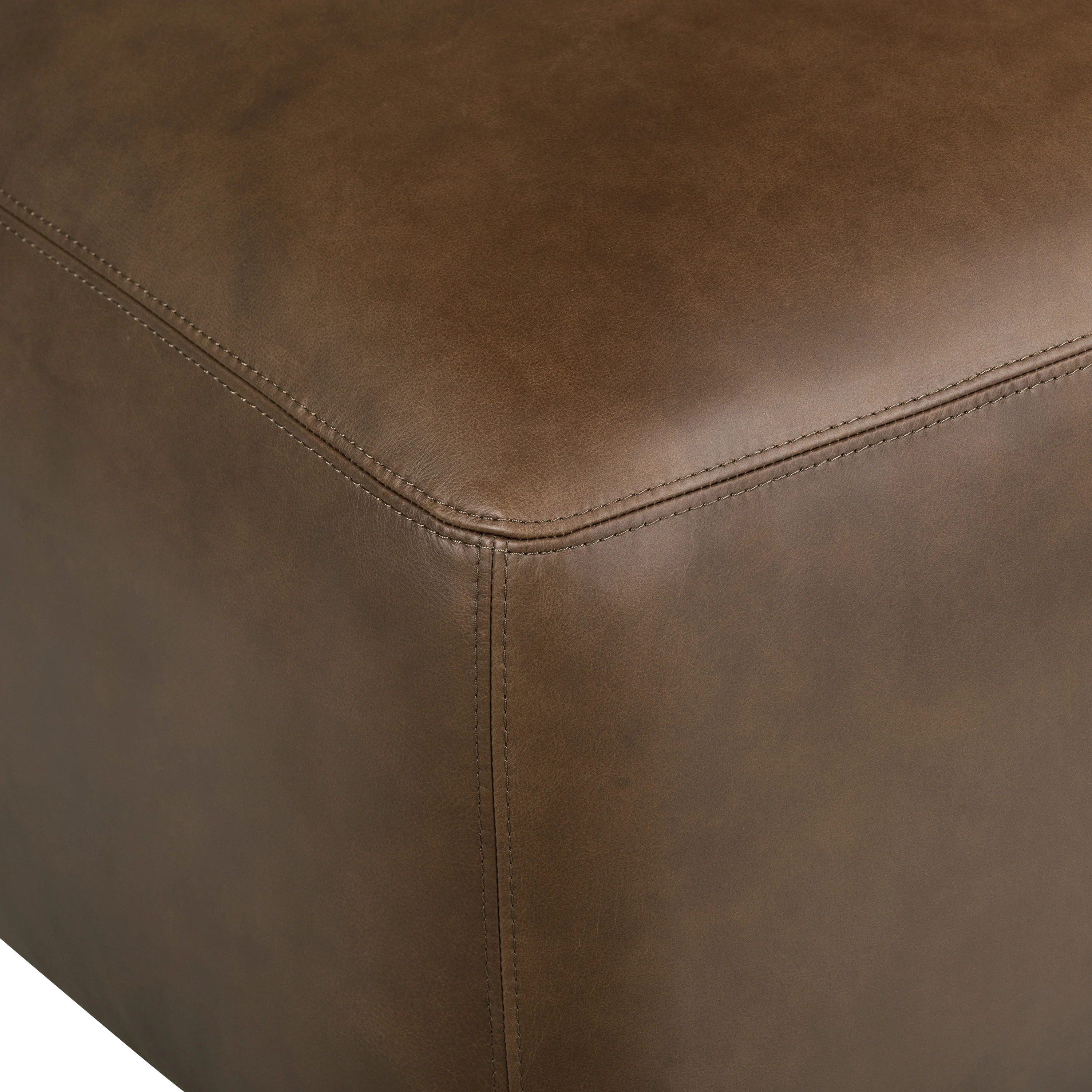 Denver Leather Ottoman | Cocoa Brown - Image 9