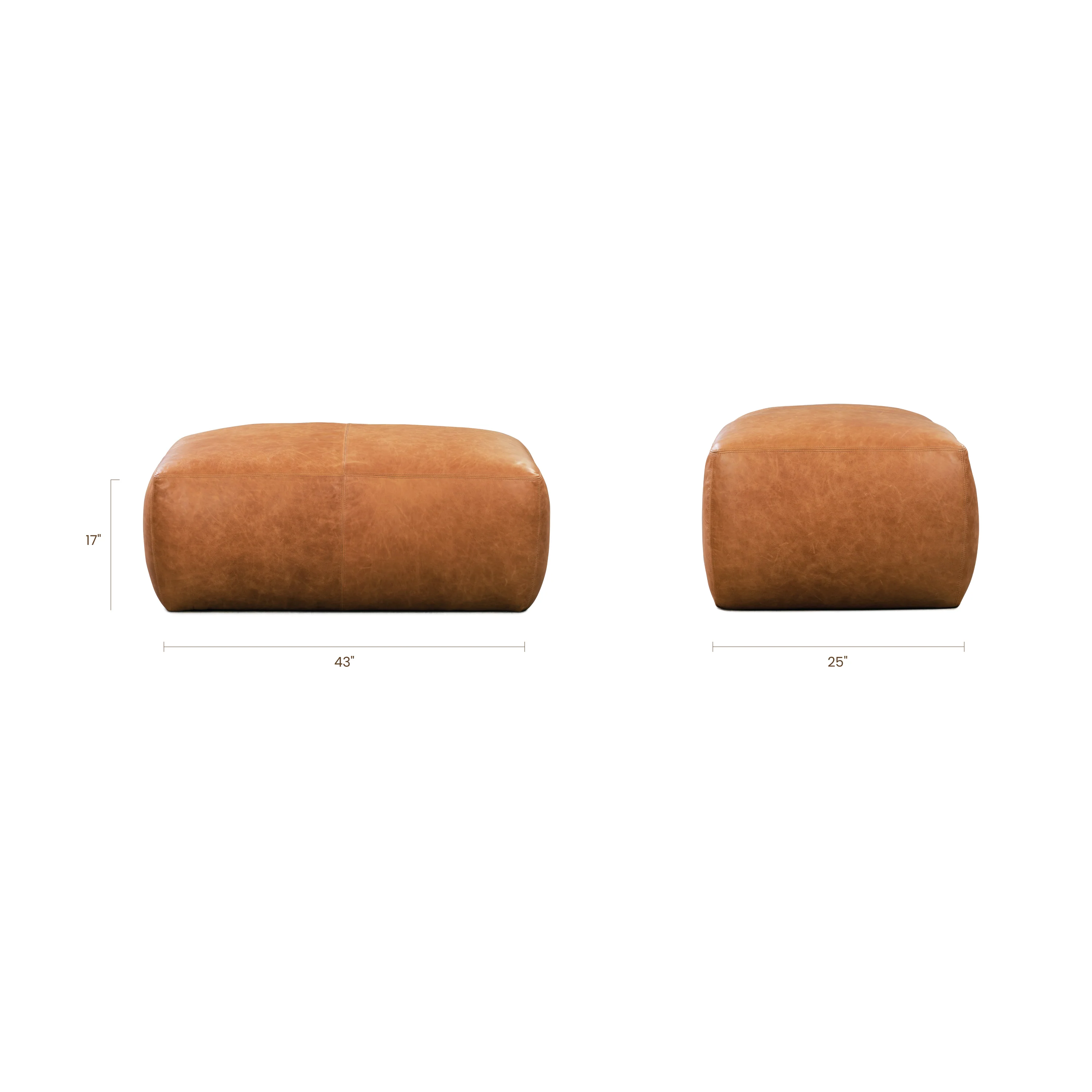 Denver Leather Ottoman | Cognac Tan - Image 11