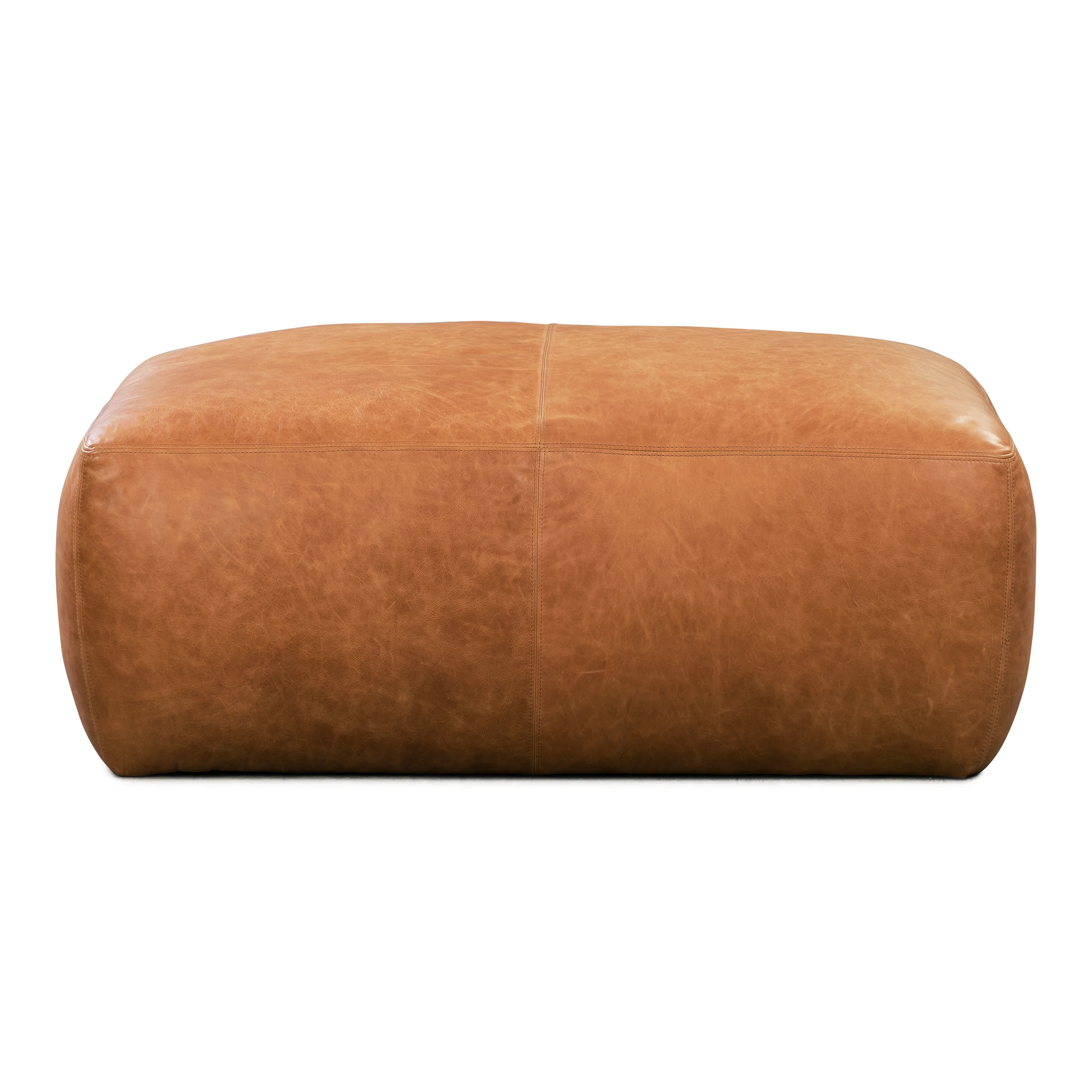 Denver Leather Ottoman | Cognac Tan - Image 3