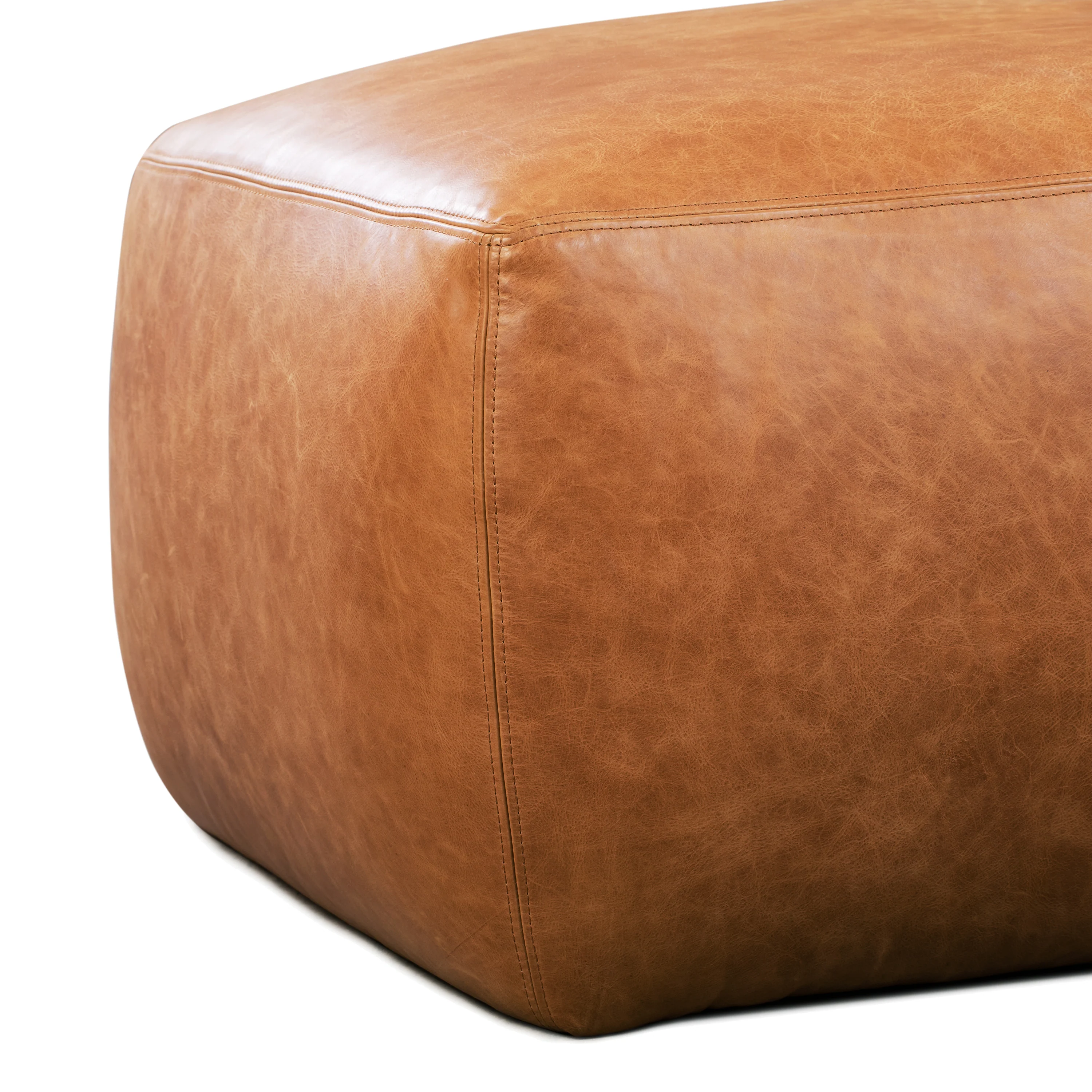 Denver Leather Ottoman | Cognac Tan - Image 8