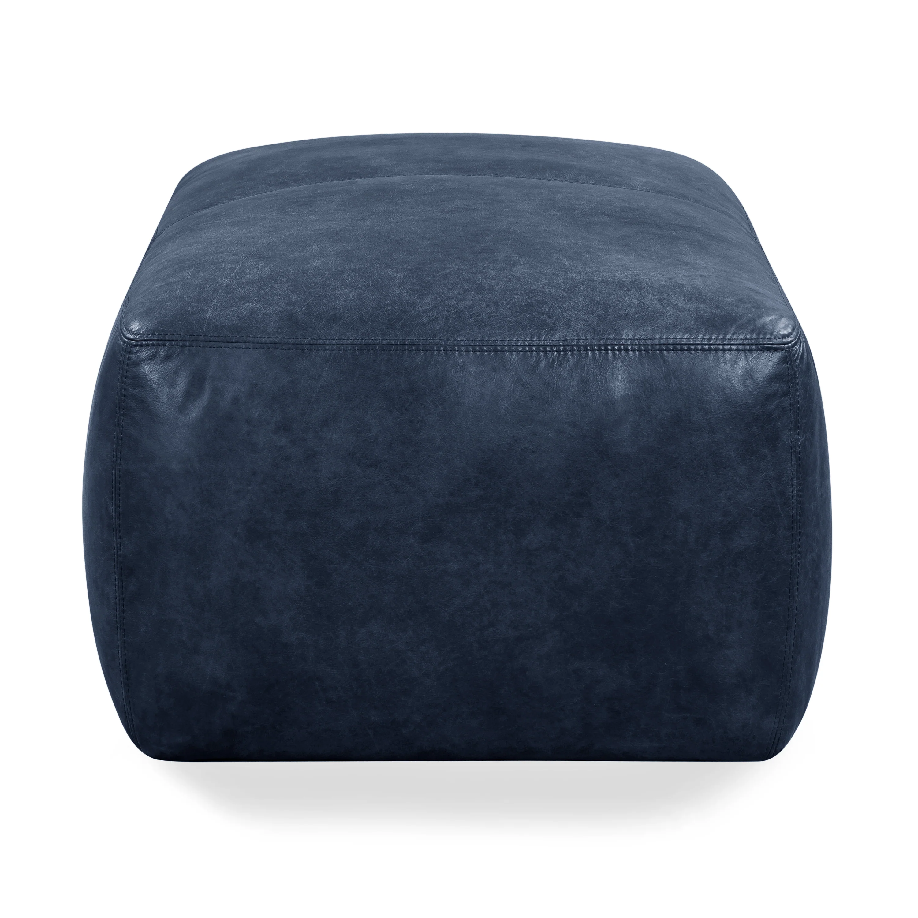Denver Leather Ottoman | Midnight Blue - Image 5