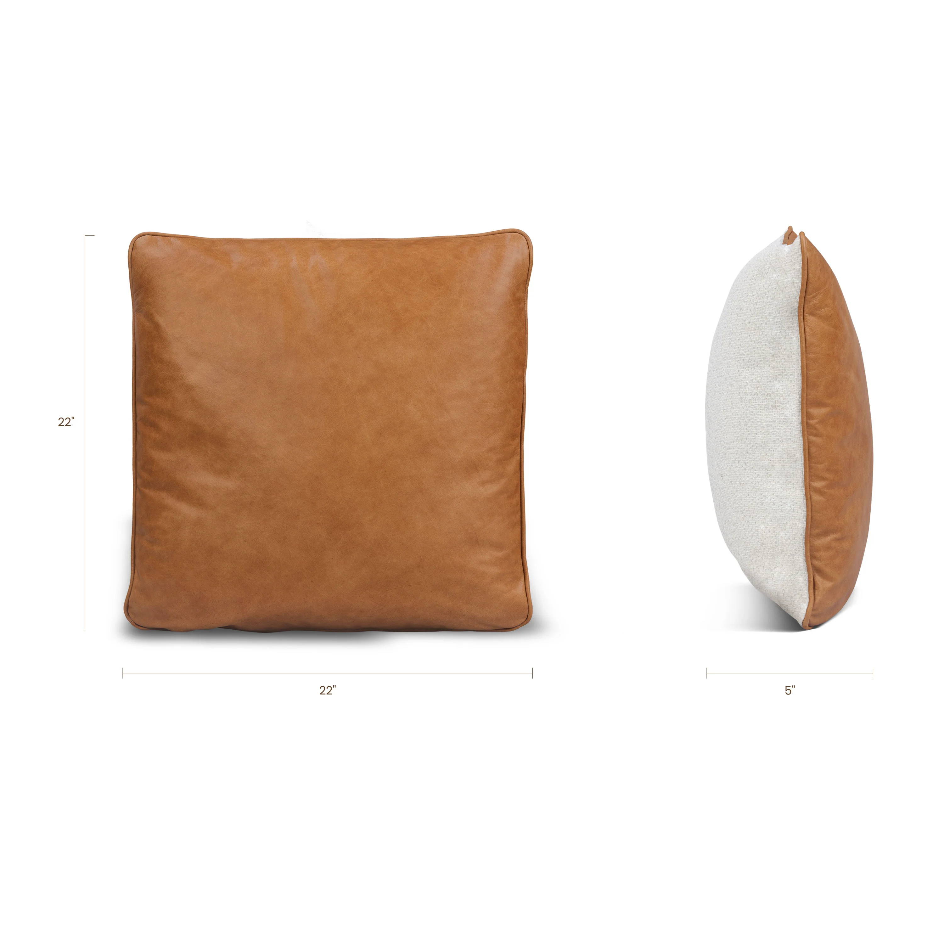 Dobla Throw Pillow | Bourbon Tan/Aspen White | Set of 2 - Image 11