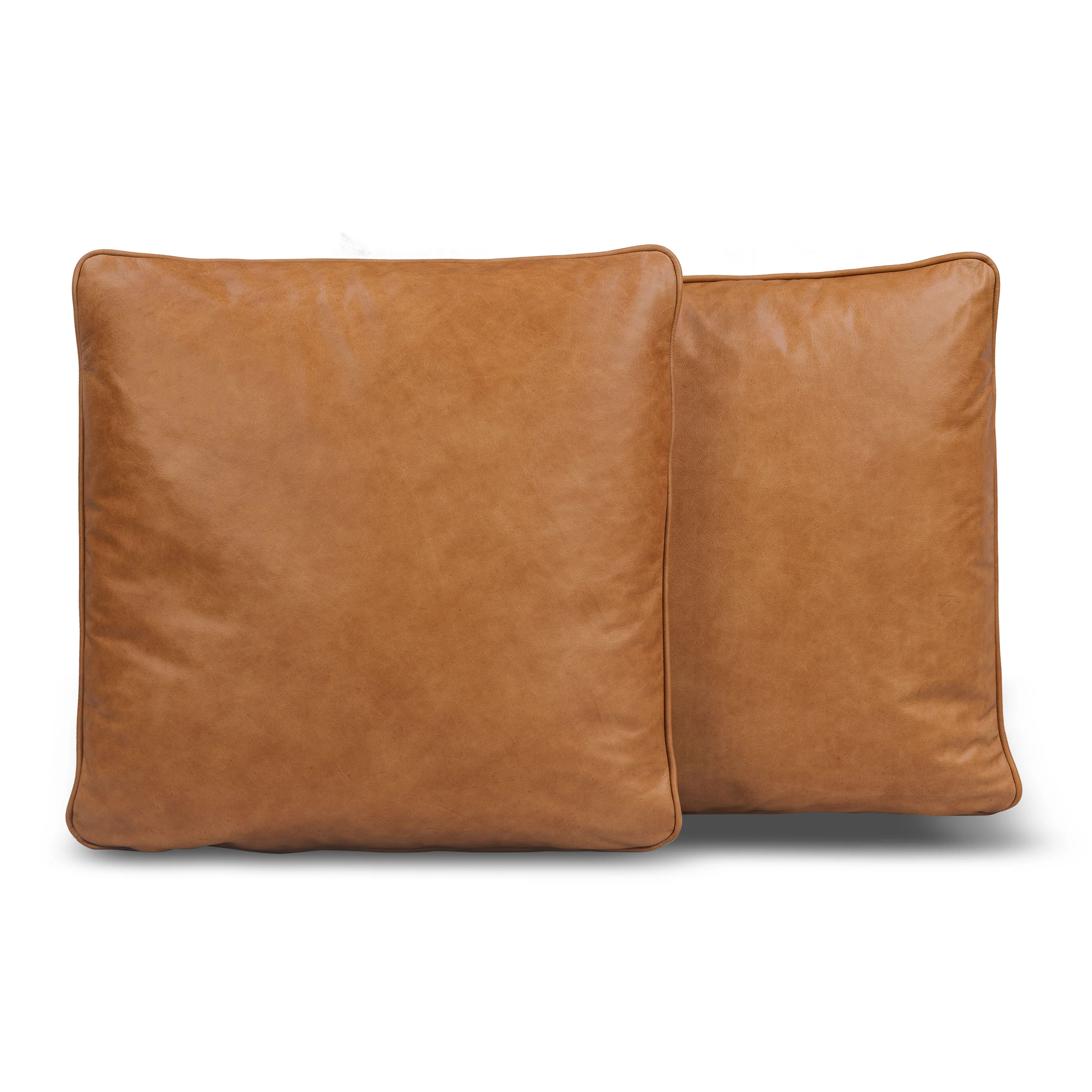 Dobla Throw Pillow | Bourbon Tan/Aspen White | Set of 2 - Image 2