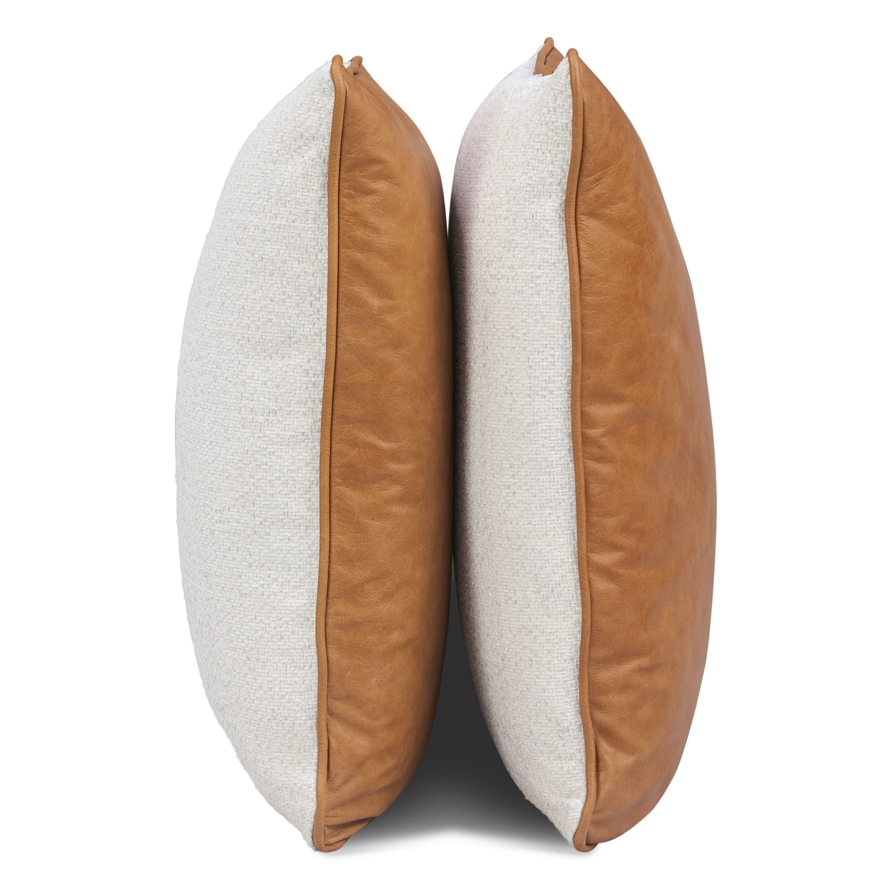 Dobla Throw Pillow | Bourbon Tan/Aspen White | Set of 2 - Image 4