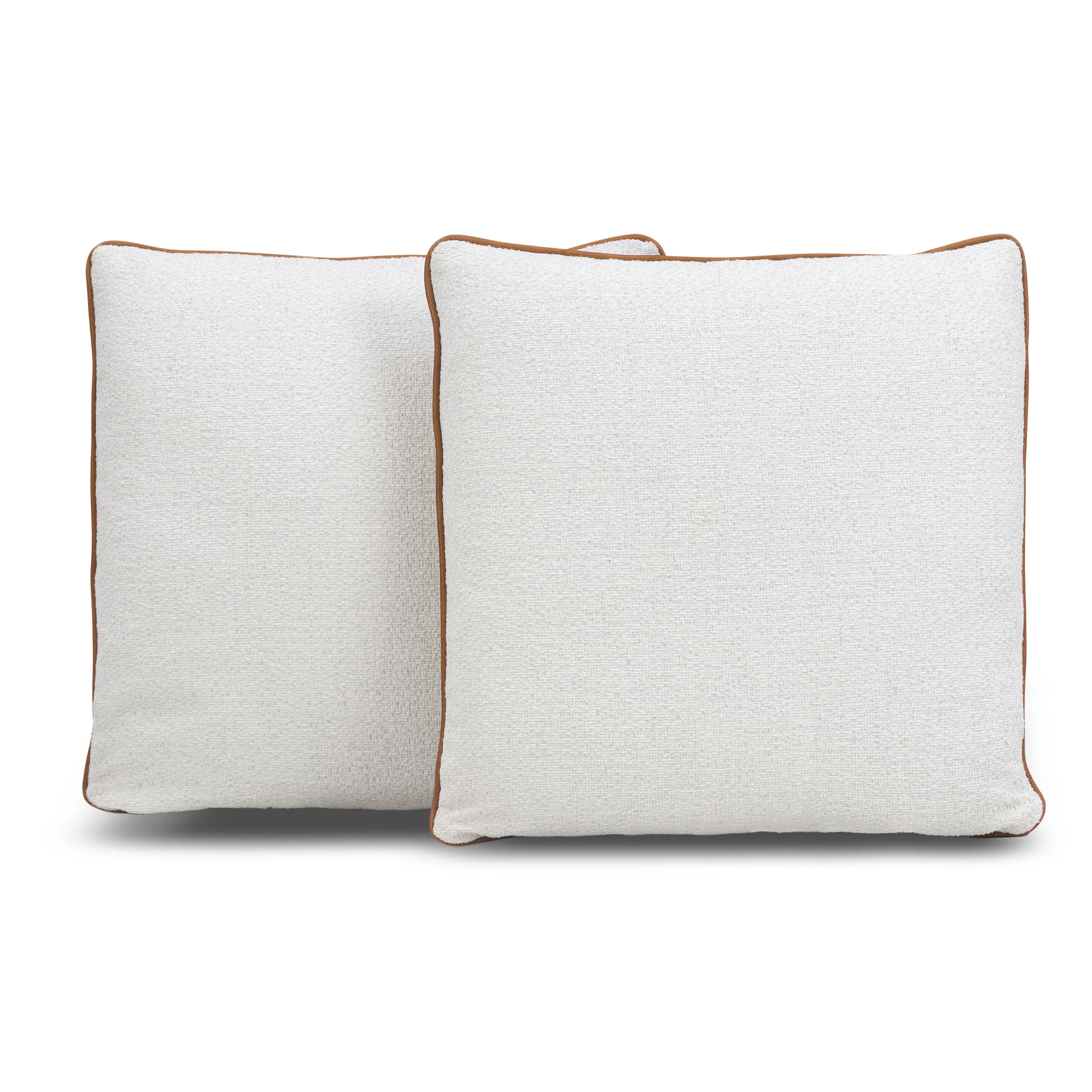 Dobla Throw Pillow | Bourbon Tan/Aspen White | Set of 2 - Image 5