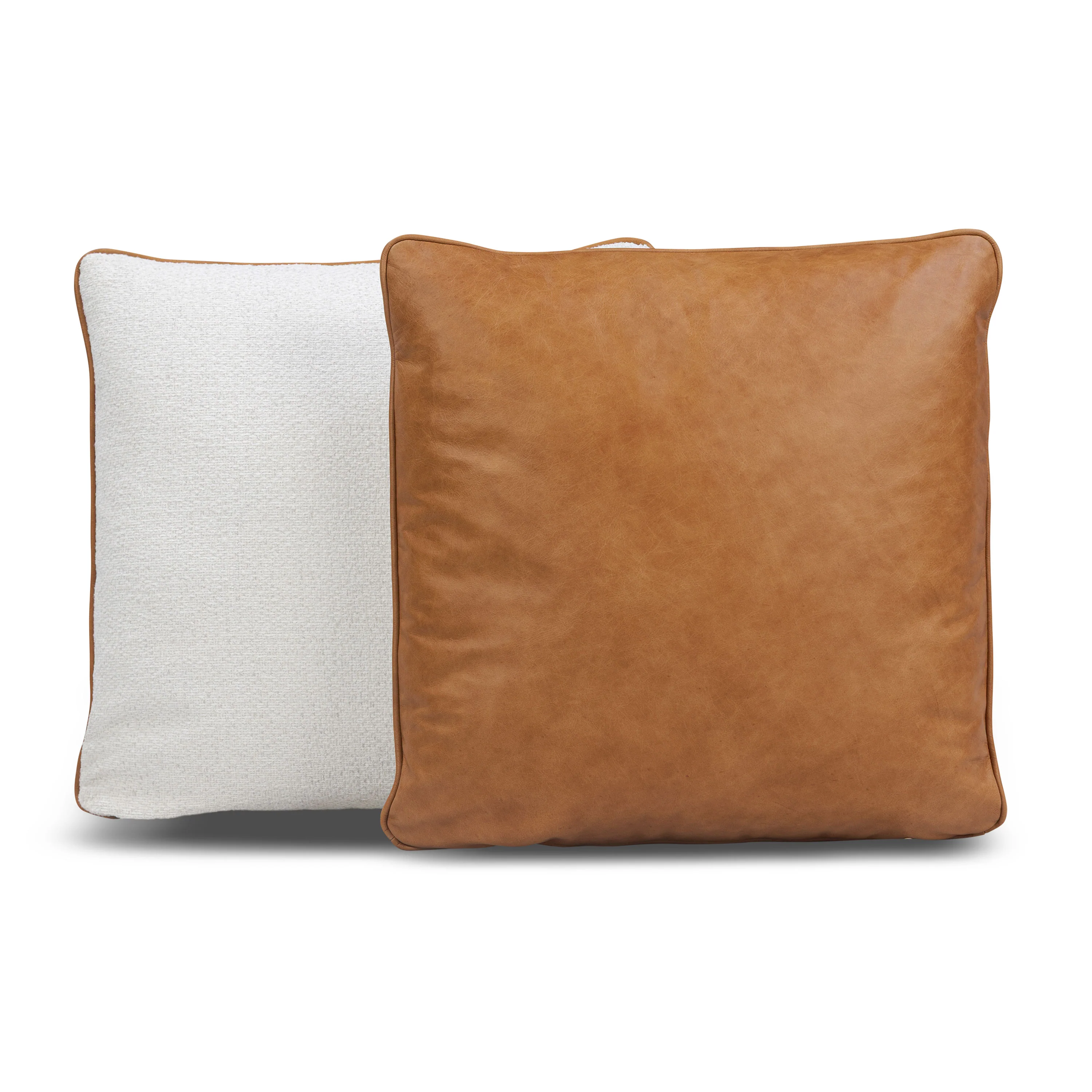 Dobla Throw Pillow | Bourbon Tan/Aspen White | Set of 2 - Image 6