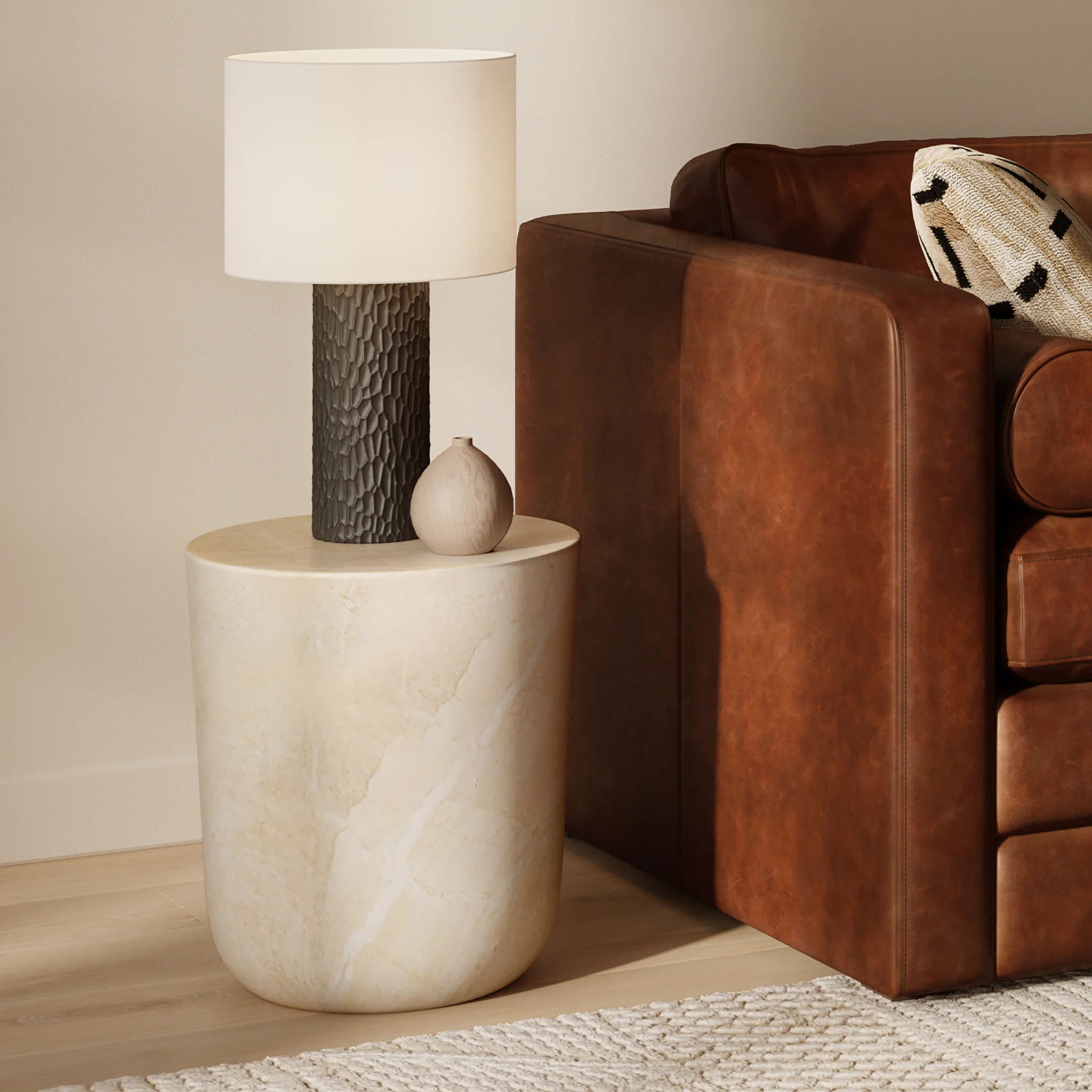 Dorset Side Table | Sandstone White - Image 2