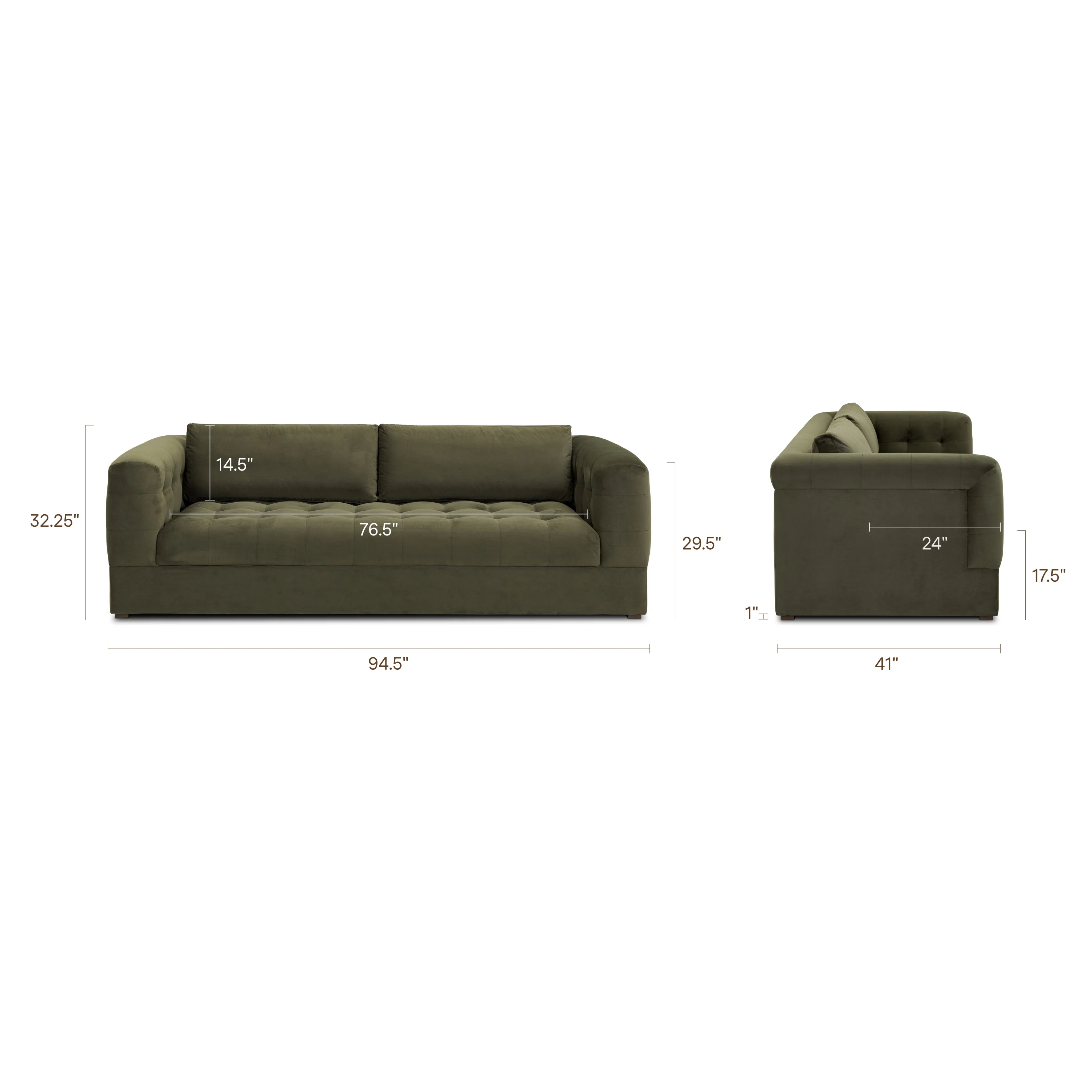 Duke 95" Sofa | Avocado Green - Image 17