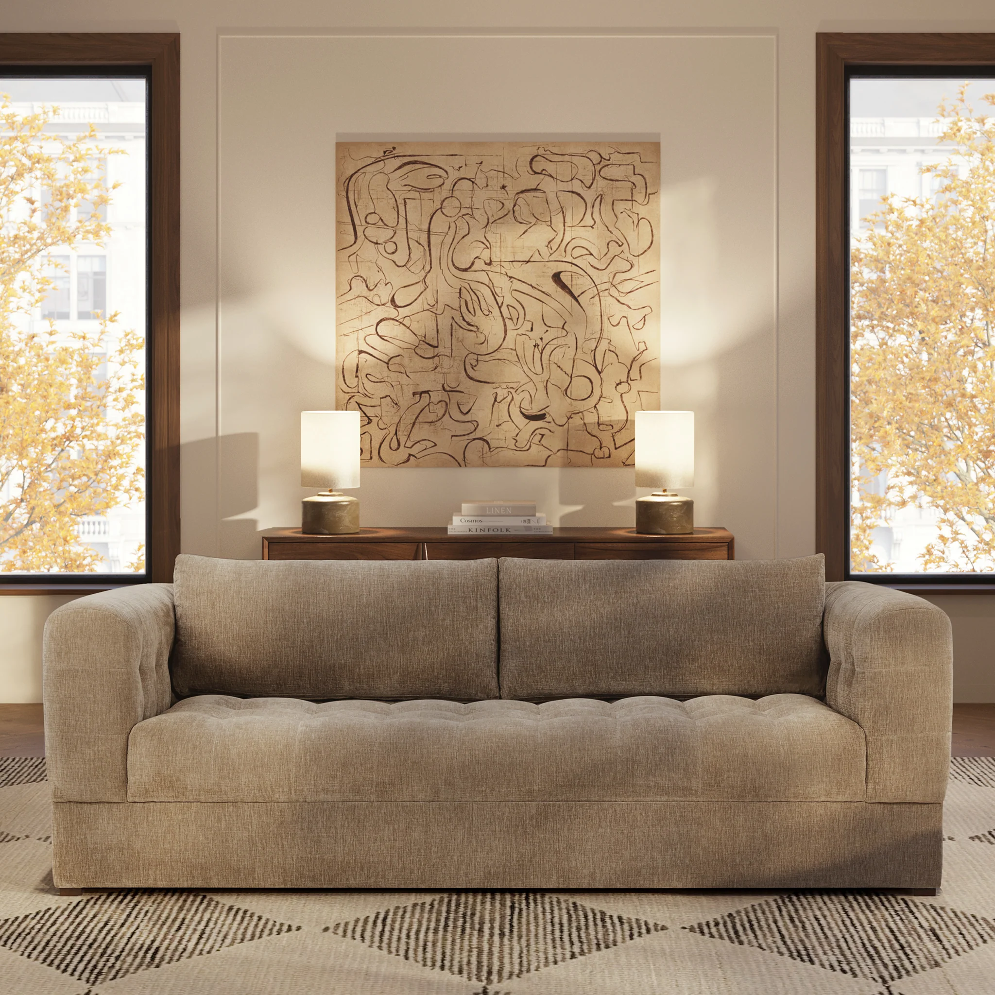 Duke 95" Sofa | Taupe Brown - Image 2