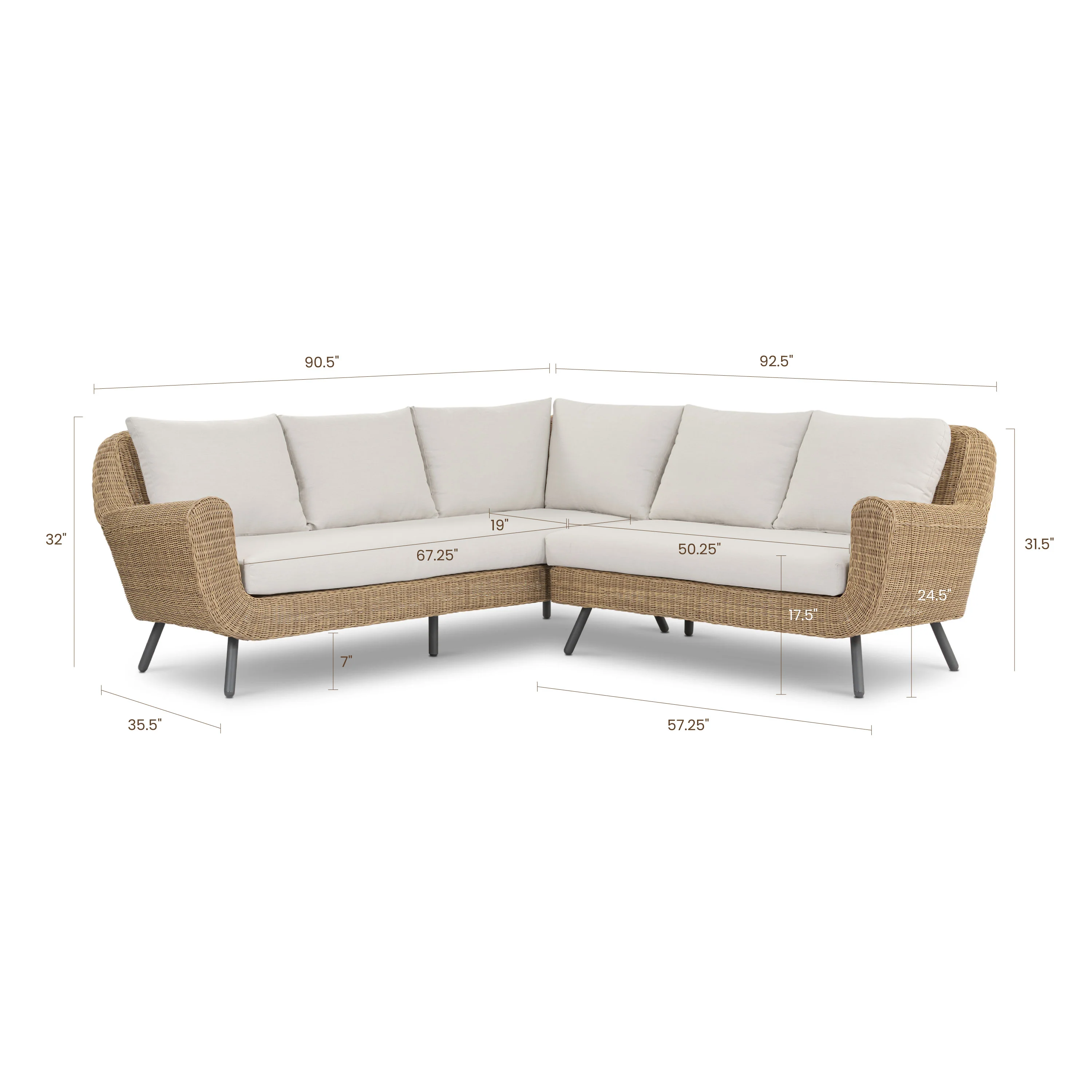 Elba Outdoor Corner Sectional | Sand - Image 15