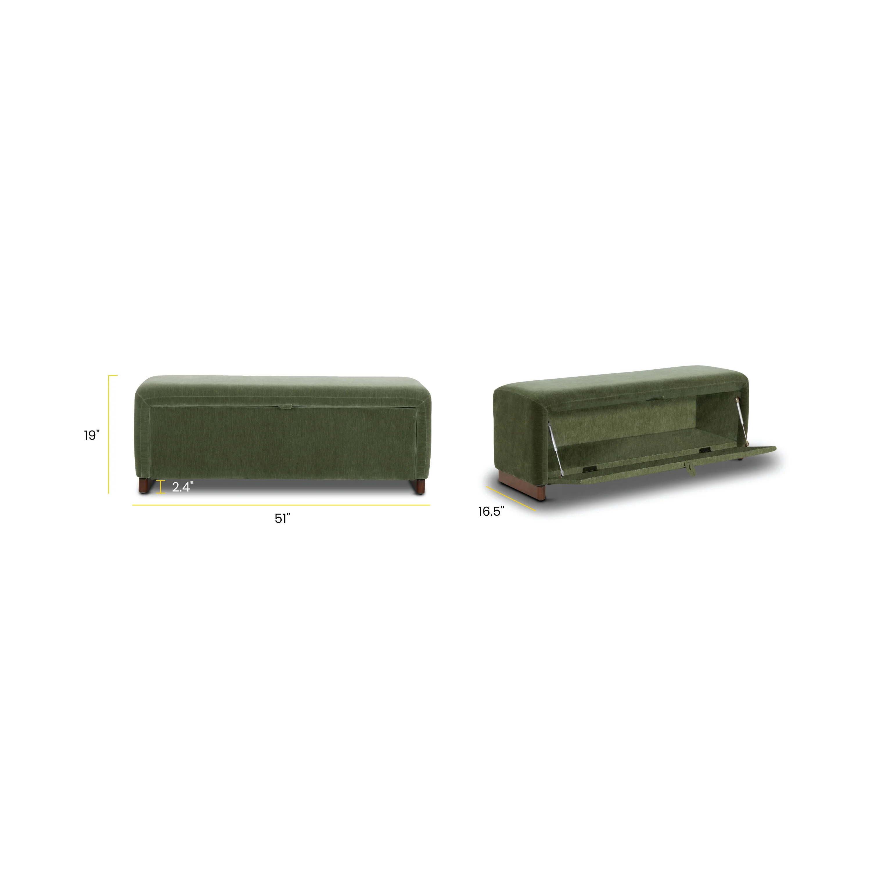 Elgin Storage Bench | Sagano Green - Image 10