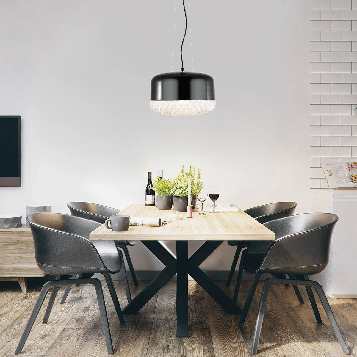 Enzo Pendant Light | Black/Clear - Image 4