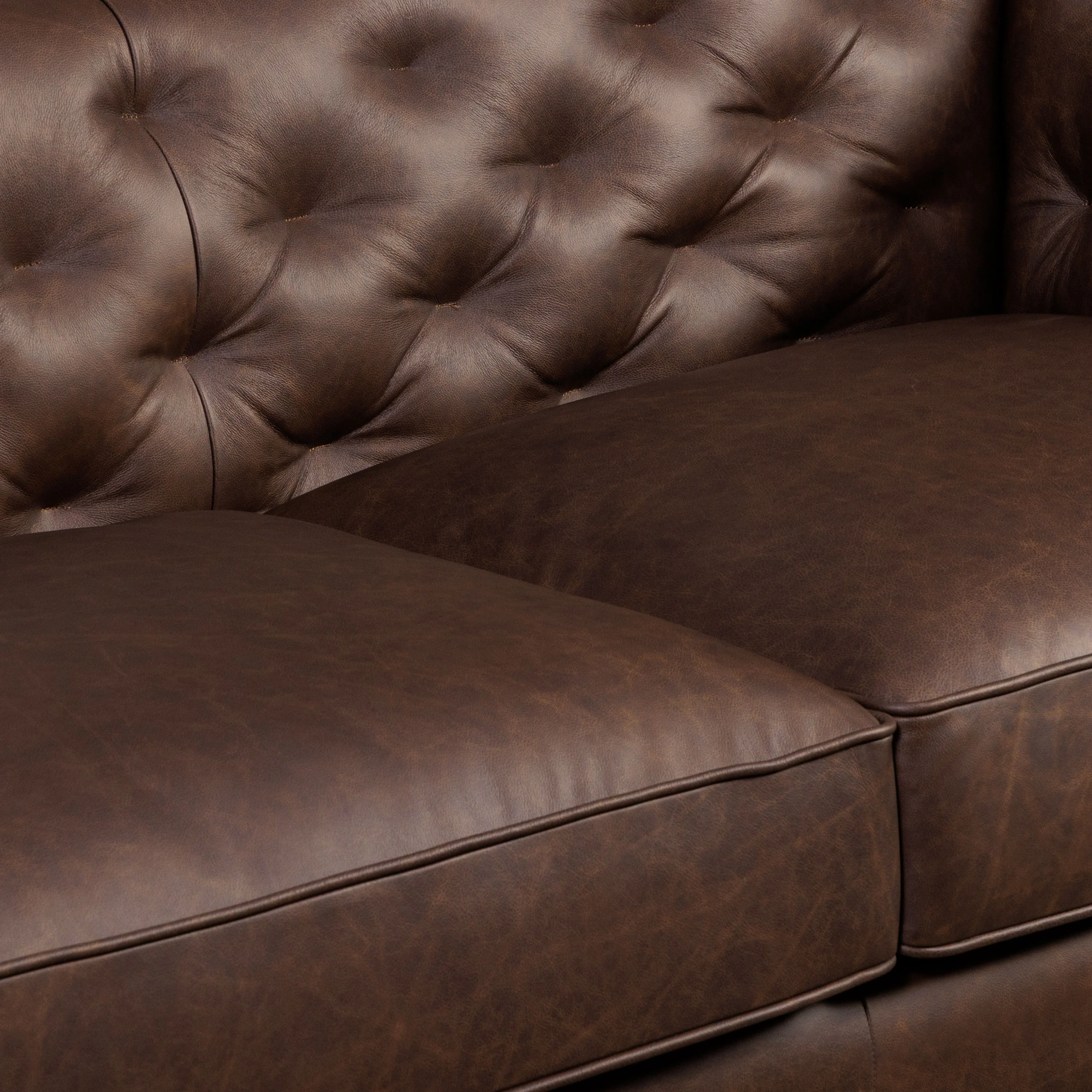 Essex 74" Leather Apartment Sofa | Bridle Brown - Image 10