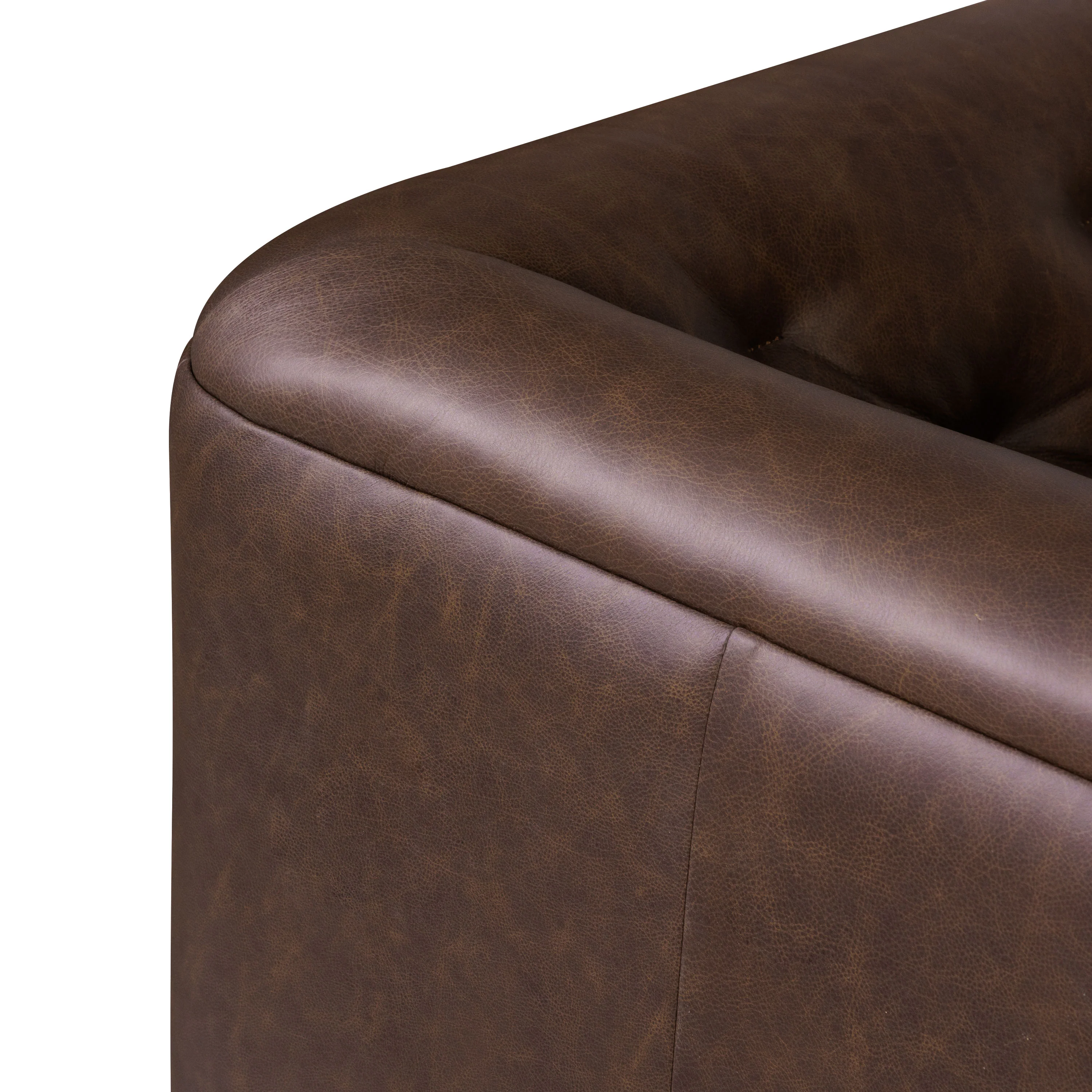 Essex 74" Leather Apartment Sofa | Bridle Brown - Image 13