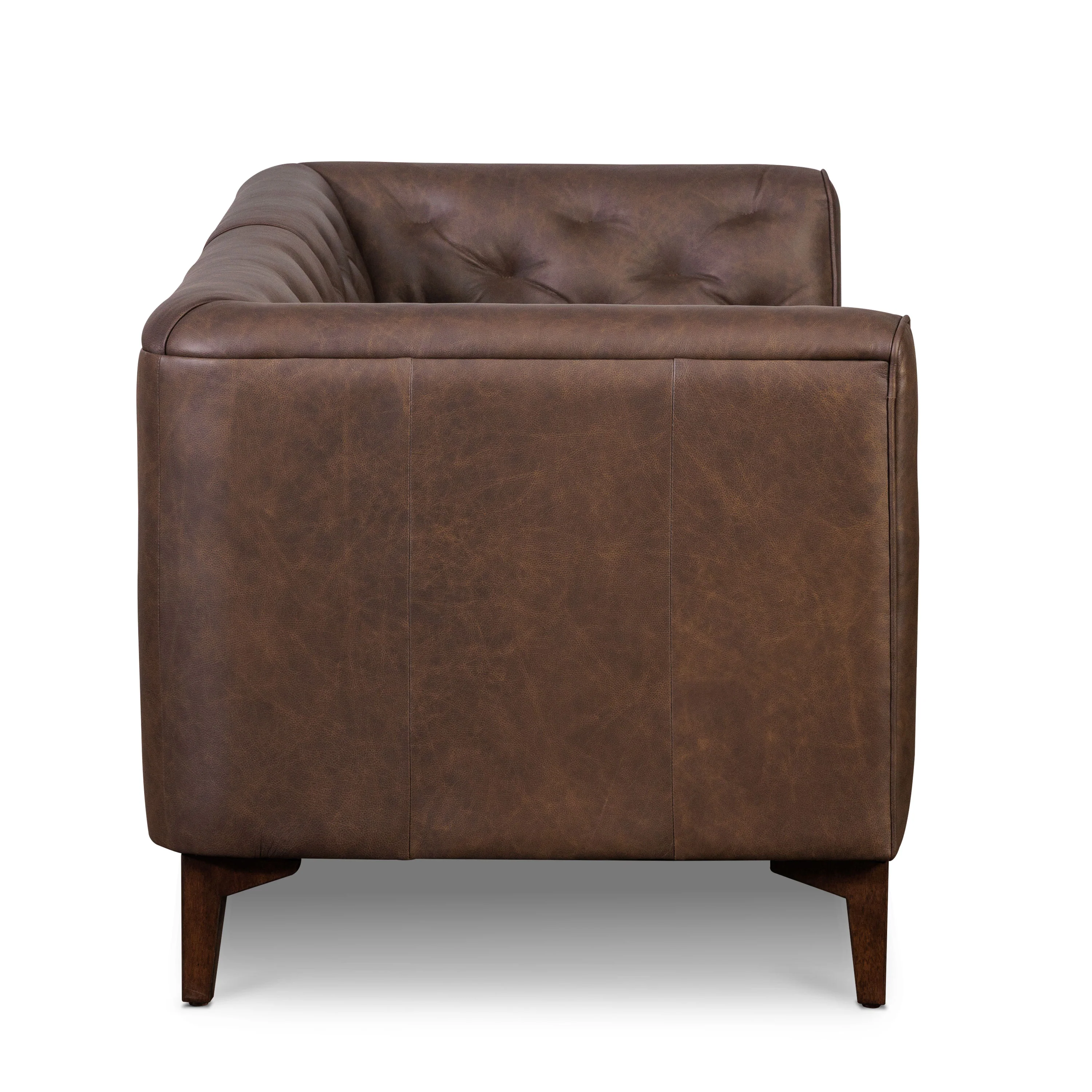 Essex 74" Leather Apartment Sofa | Bridle Brown - Image 5