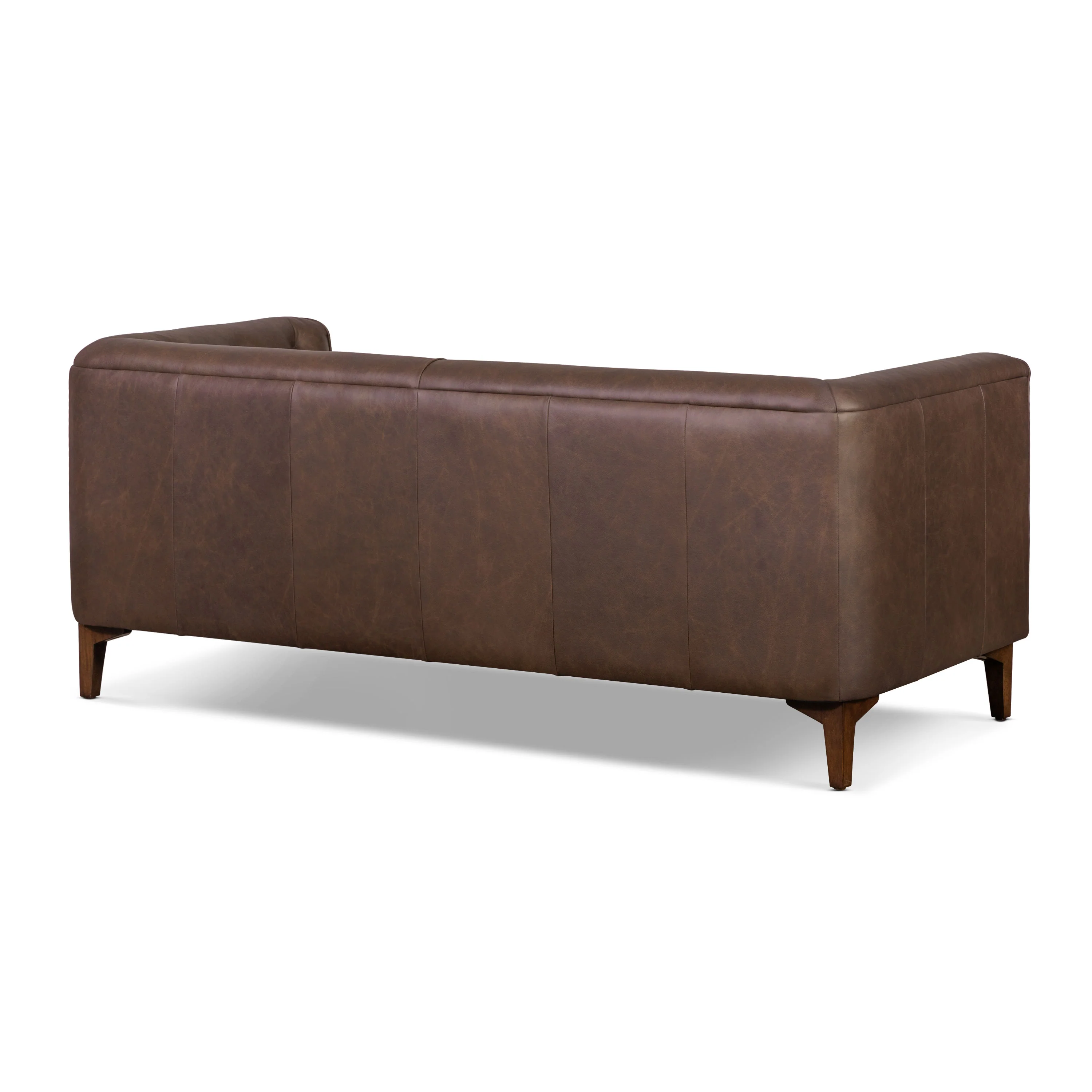 Essex 74" Leather Apartment Sofa | Bridle Brown - Image 6