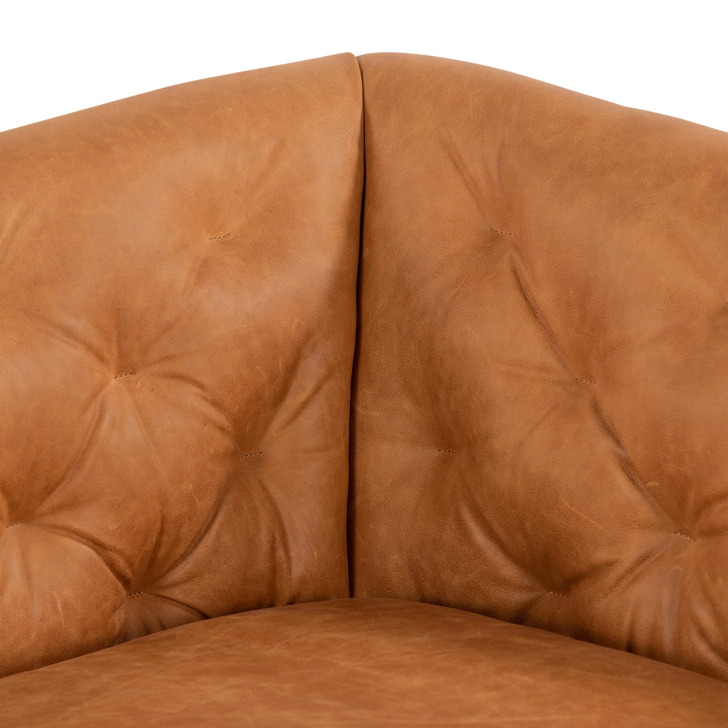Essex 74" Leather Apartment Sofa | Cognac Tan - Image 13