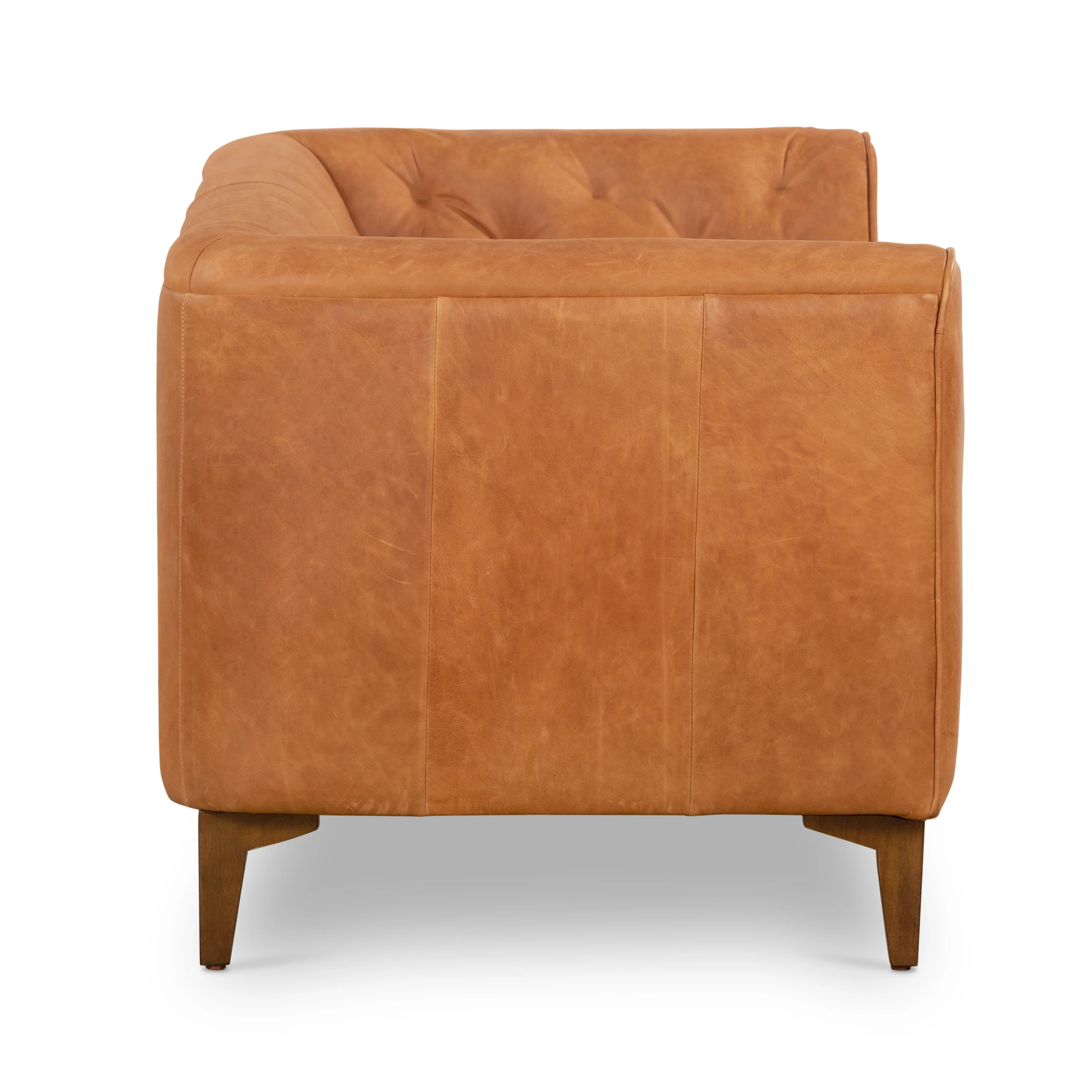 Essex 74" Leather Apartment Sofa | Cognac Tan - Image 9