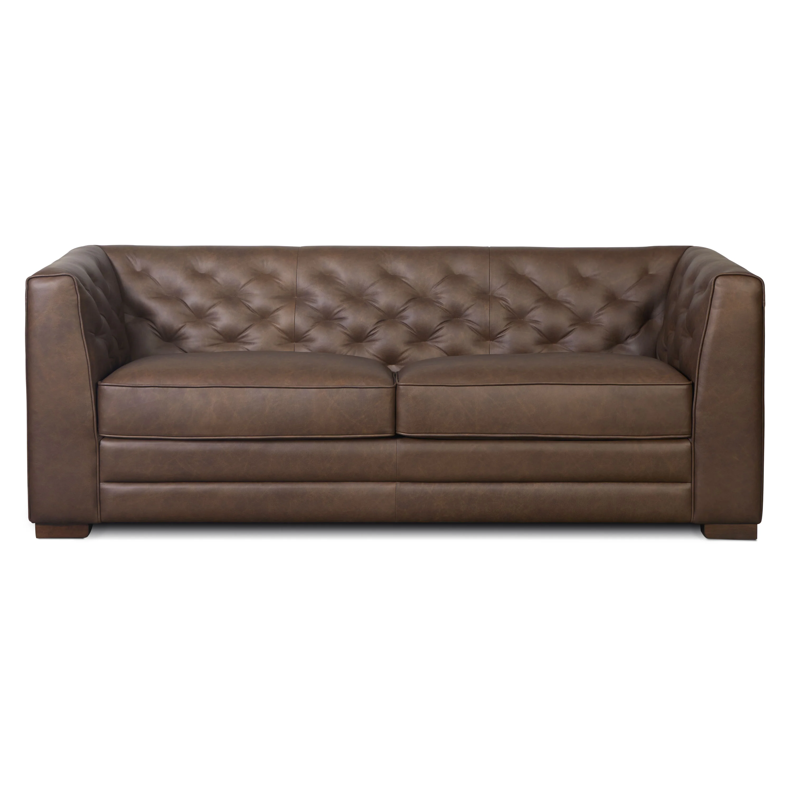 Essex 86" Leather Pull-Out Convertible Sleeper Sofa | Bridle Brown - Image 3