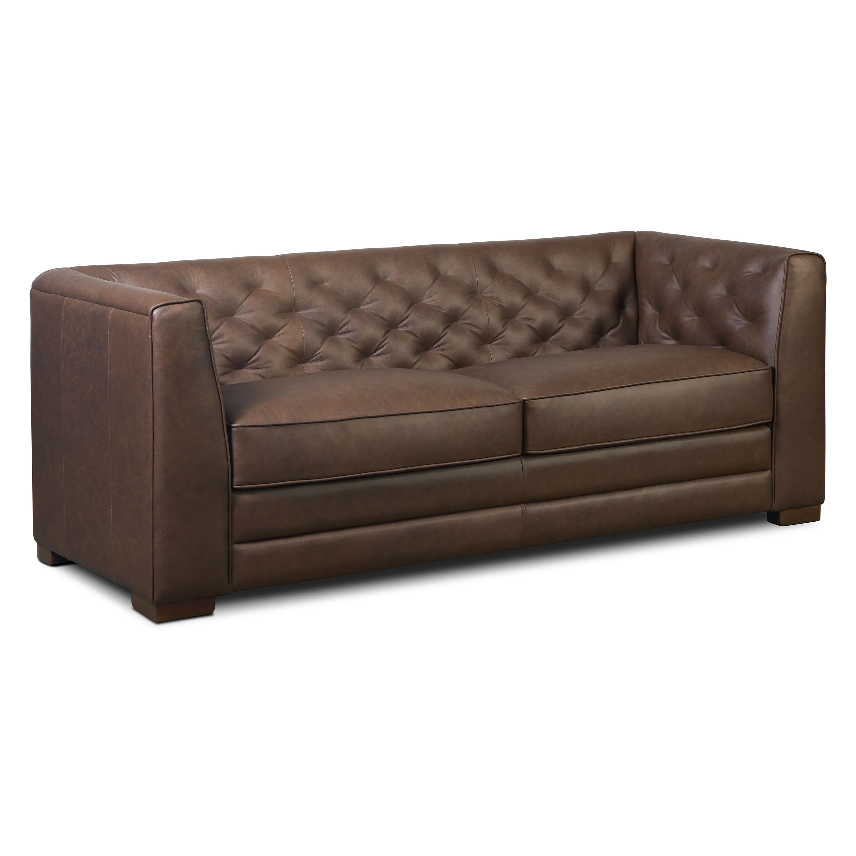 Essex 86" Leather Pull-Out Convertible Sleeper Sofa | Bridle Brown - Image 4