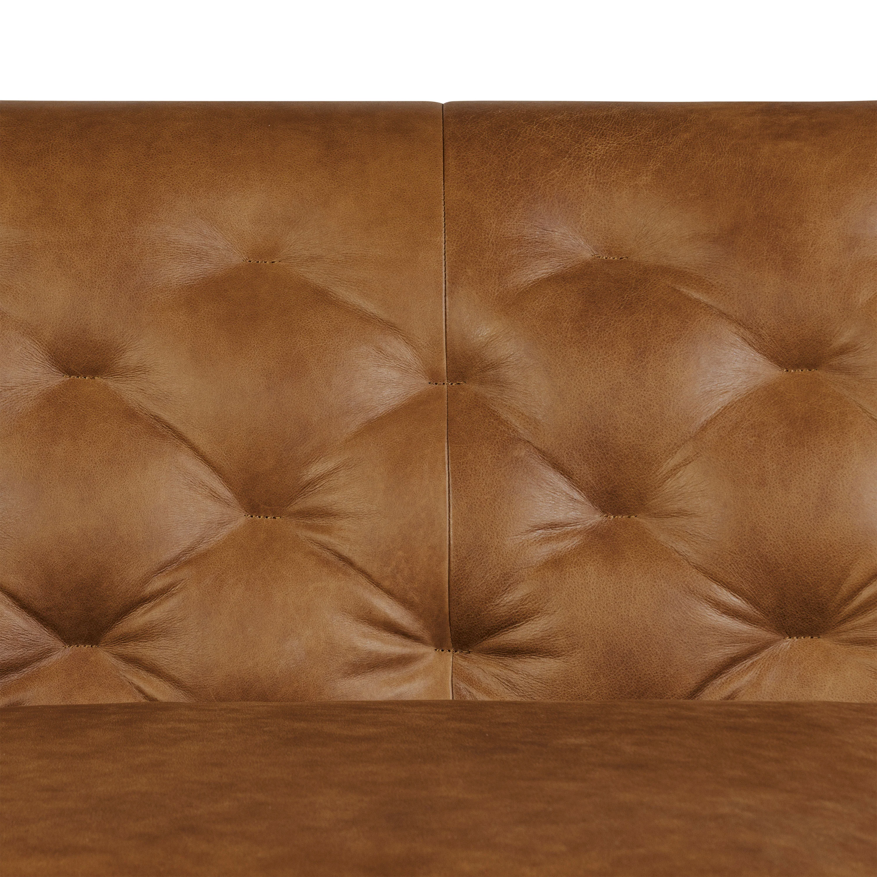 Essex 86" Leather Pull-Out Convertible Sleeper Sofa | Russet Tan - Image 11