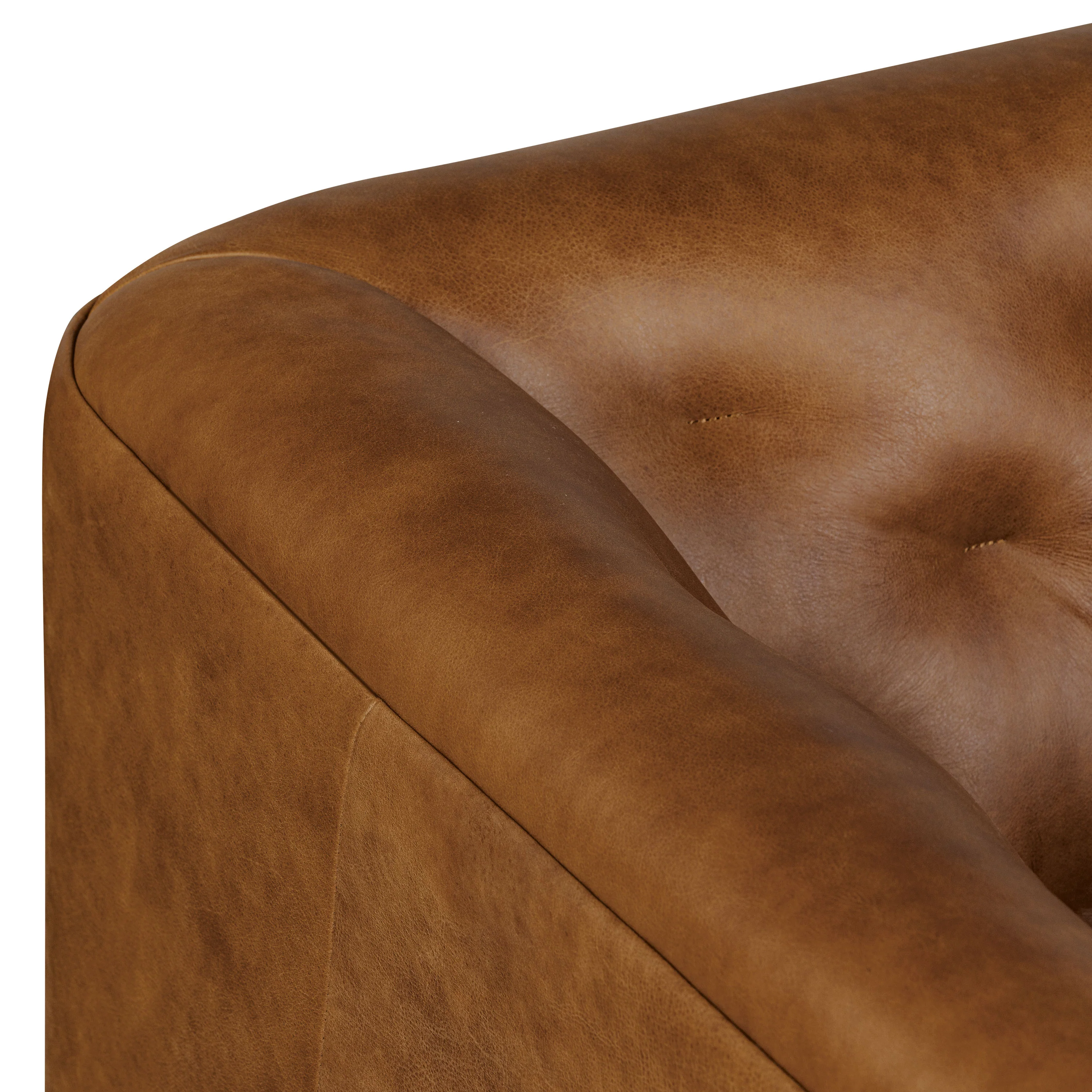Essex 86" Leather Pull-Out Convertible Sleeper Sofa | Russet Tan - Image 12