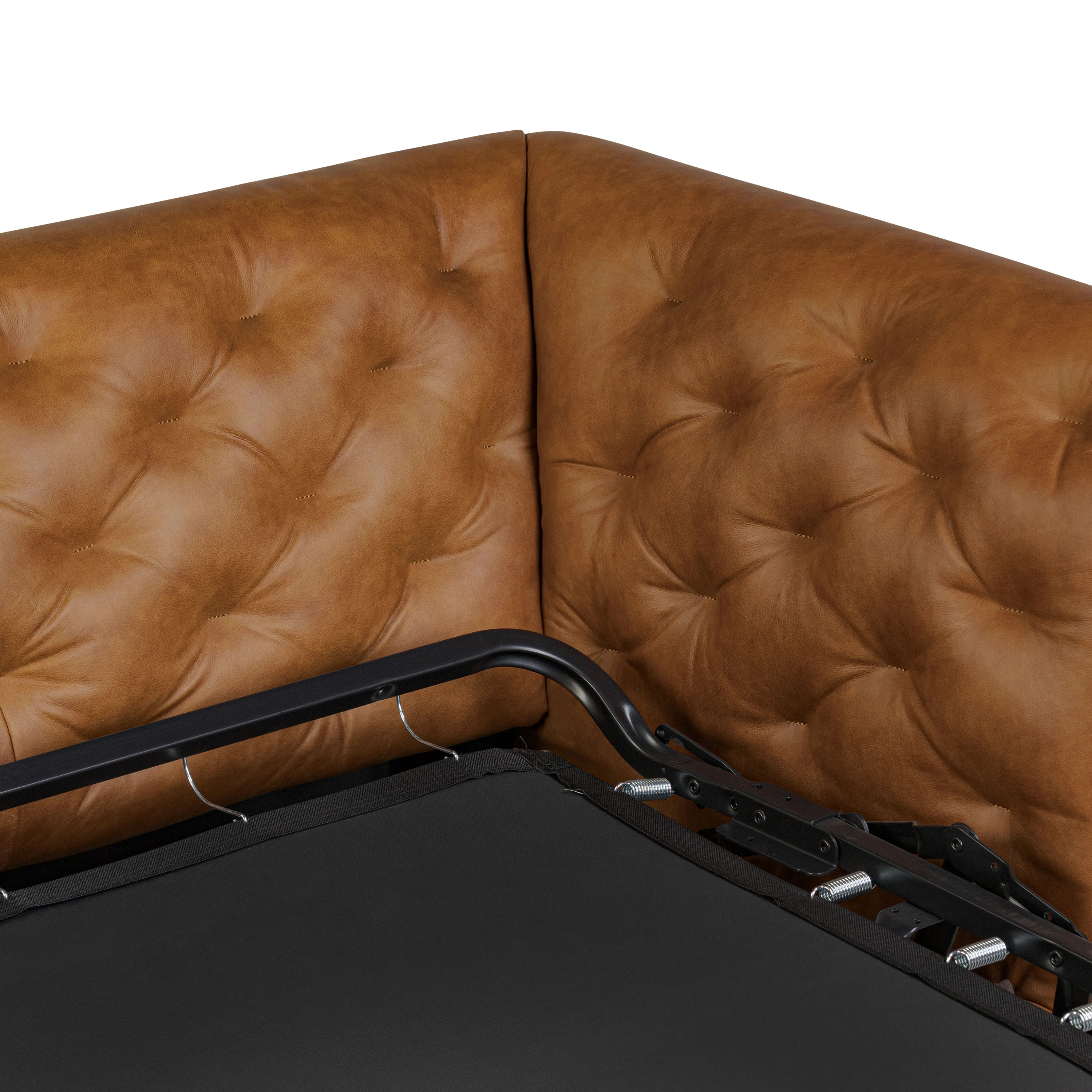 Essex 86" Leather Pull-Out Convertible Sleeper Sofa | Russet Tan - Image 14