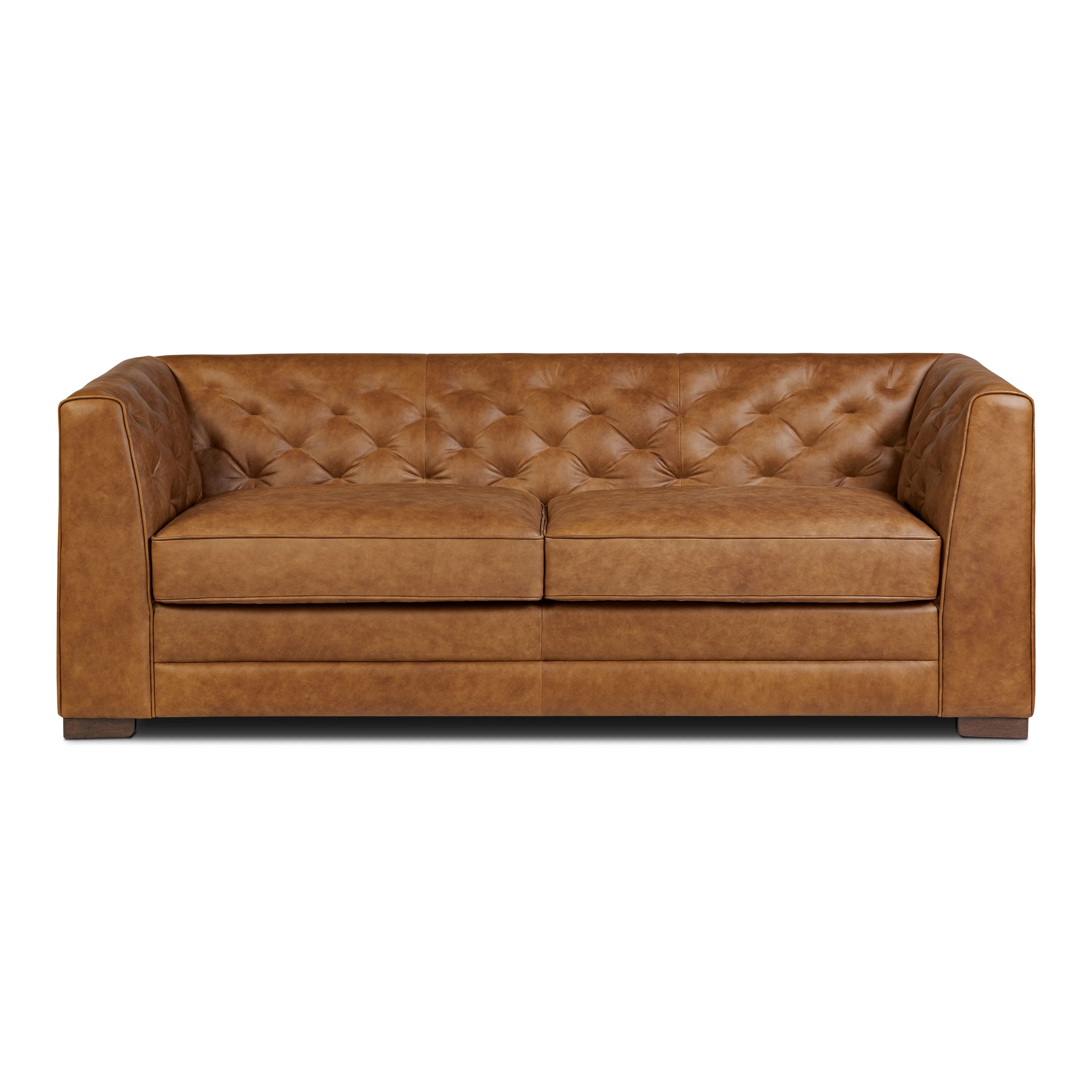 Essex 86" Leather Pull-Out Convertible Sleeper Sofa | Russet Tan - Image 3