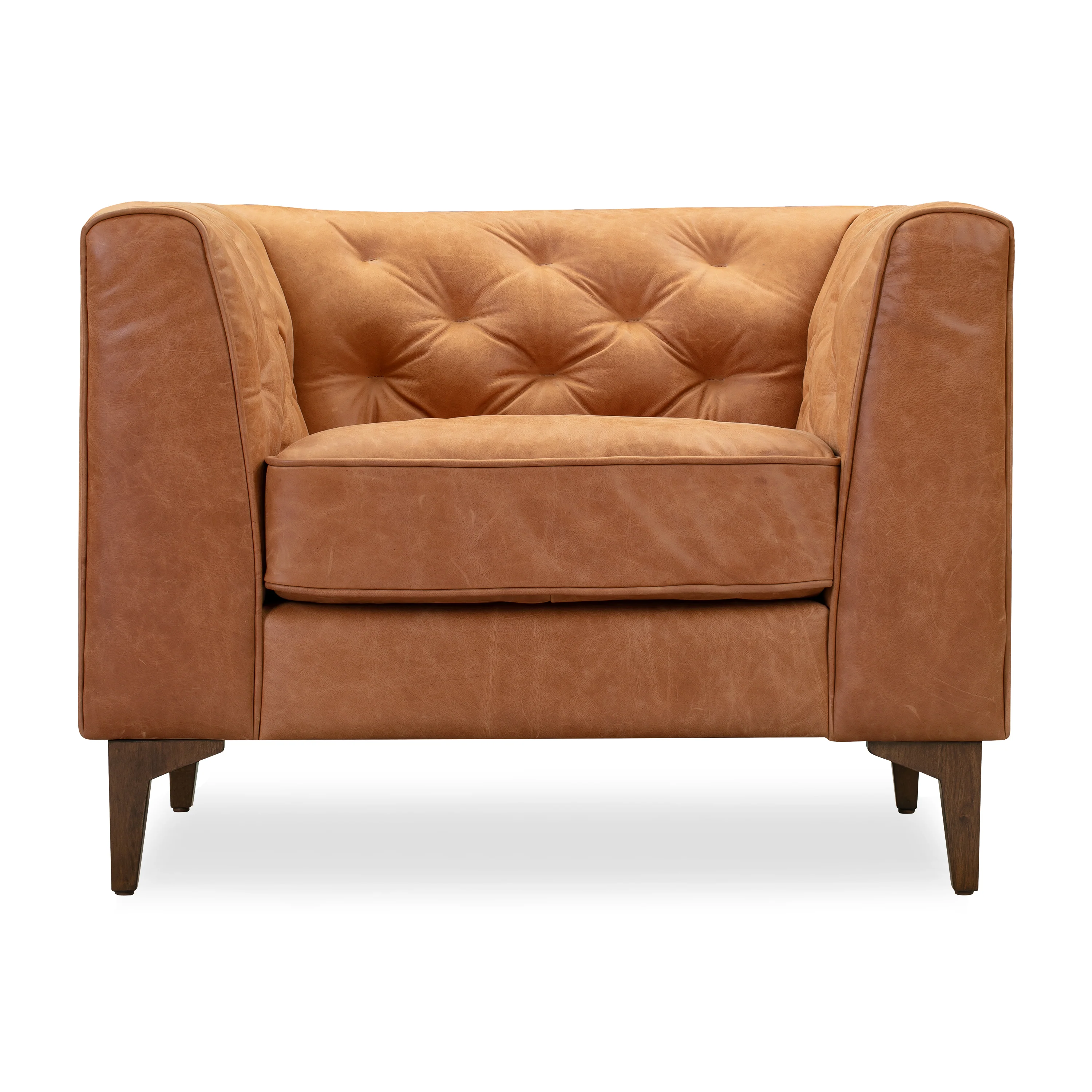 Essex Leather Lounge Chair | Cognac Tan | Set of 2 - Image 3