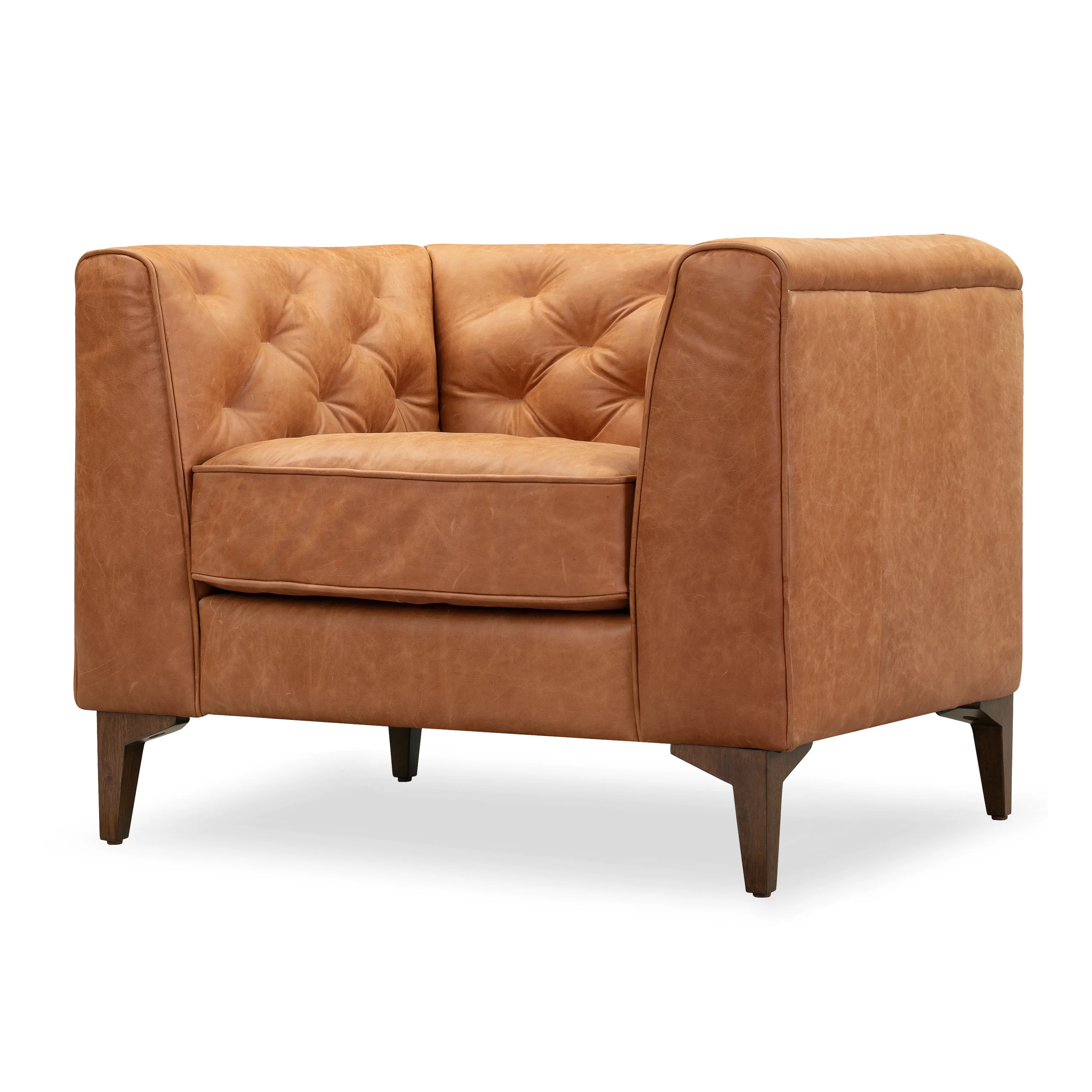 Essex Leather Lounge Chair | Cognac Tan | Set of 2 - Image 6