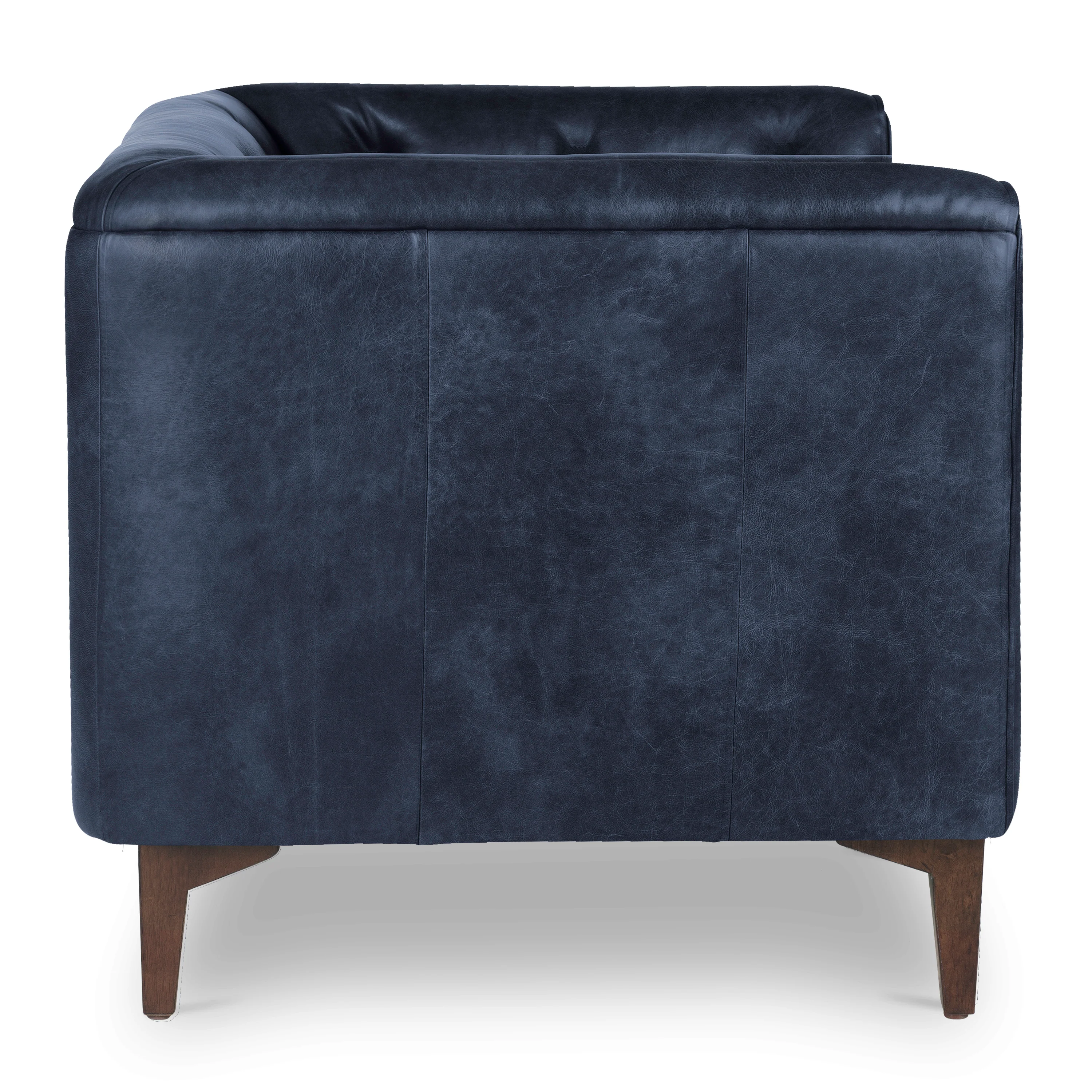 Essex Leather Lounge Chair | Midnight Blue | Set of 2 - Image 5