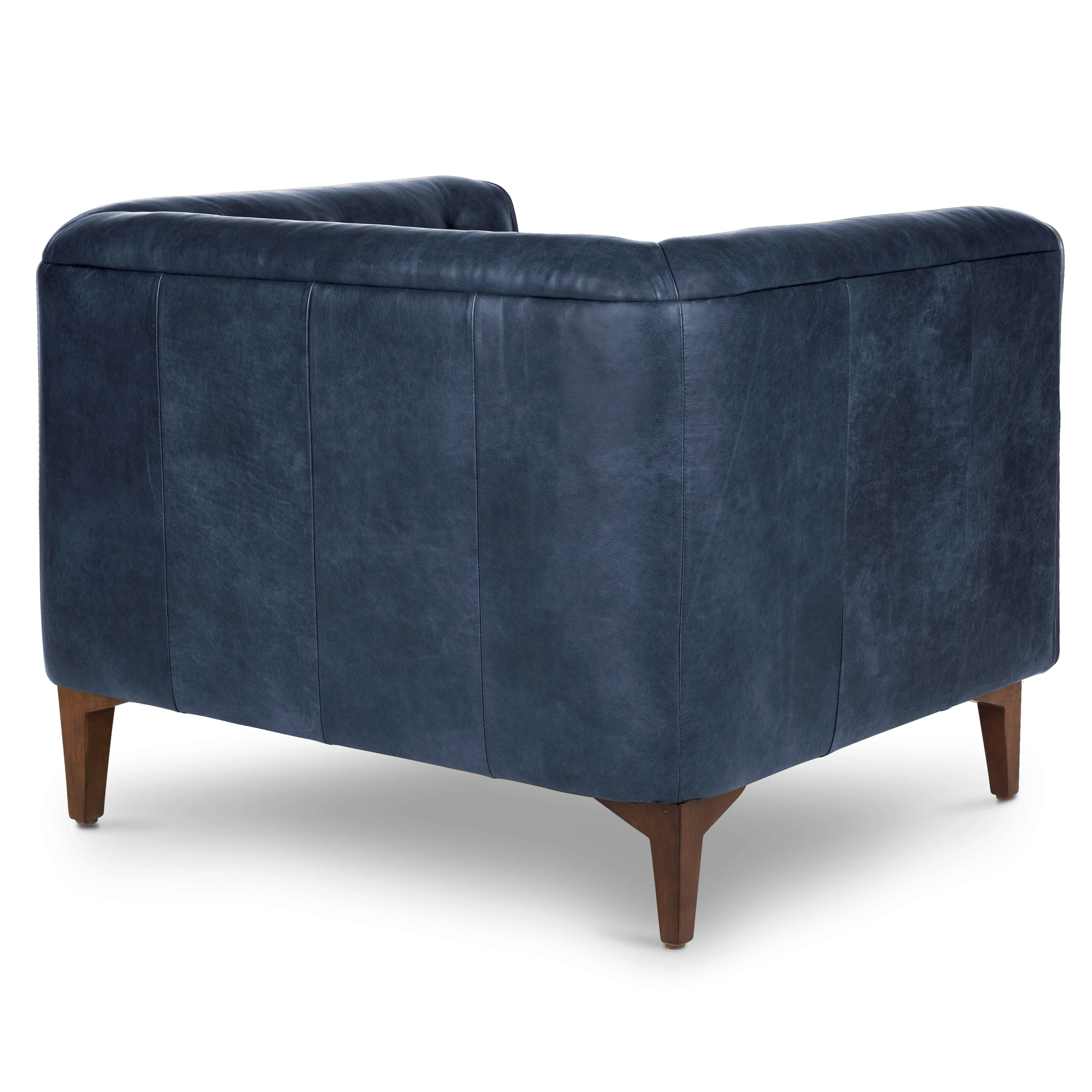 Essex Leather Lounge Chair | Midnight Blue | Set of 2 - Image 6