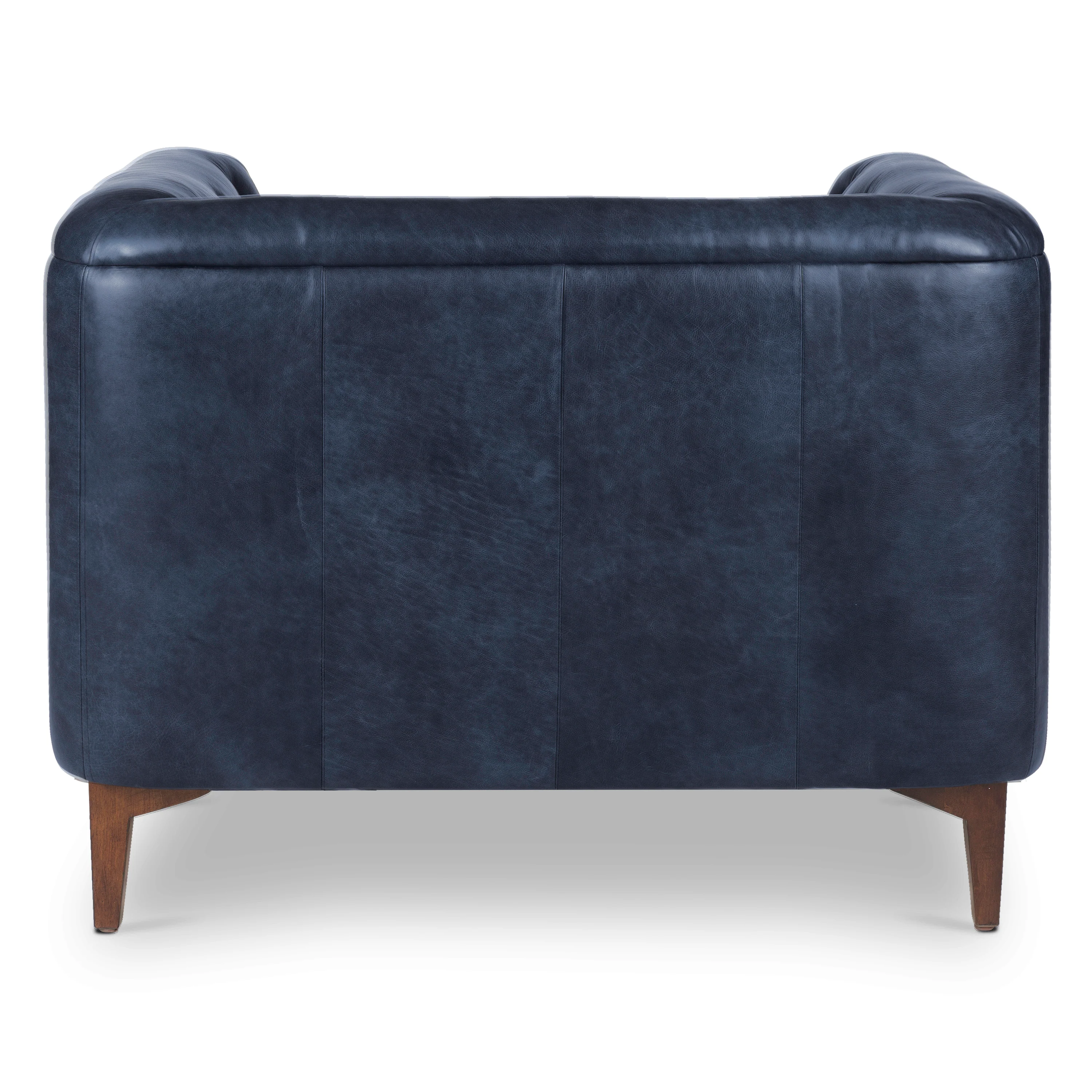 Essex Leather Lounge Chair | Midnight Blue | Set of 2 - Image 7