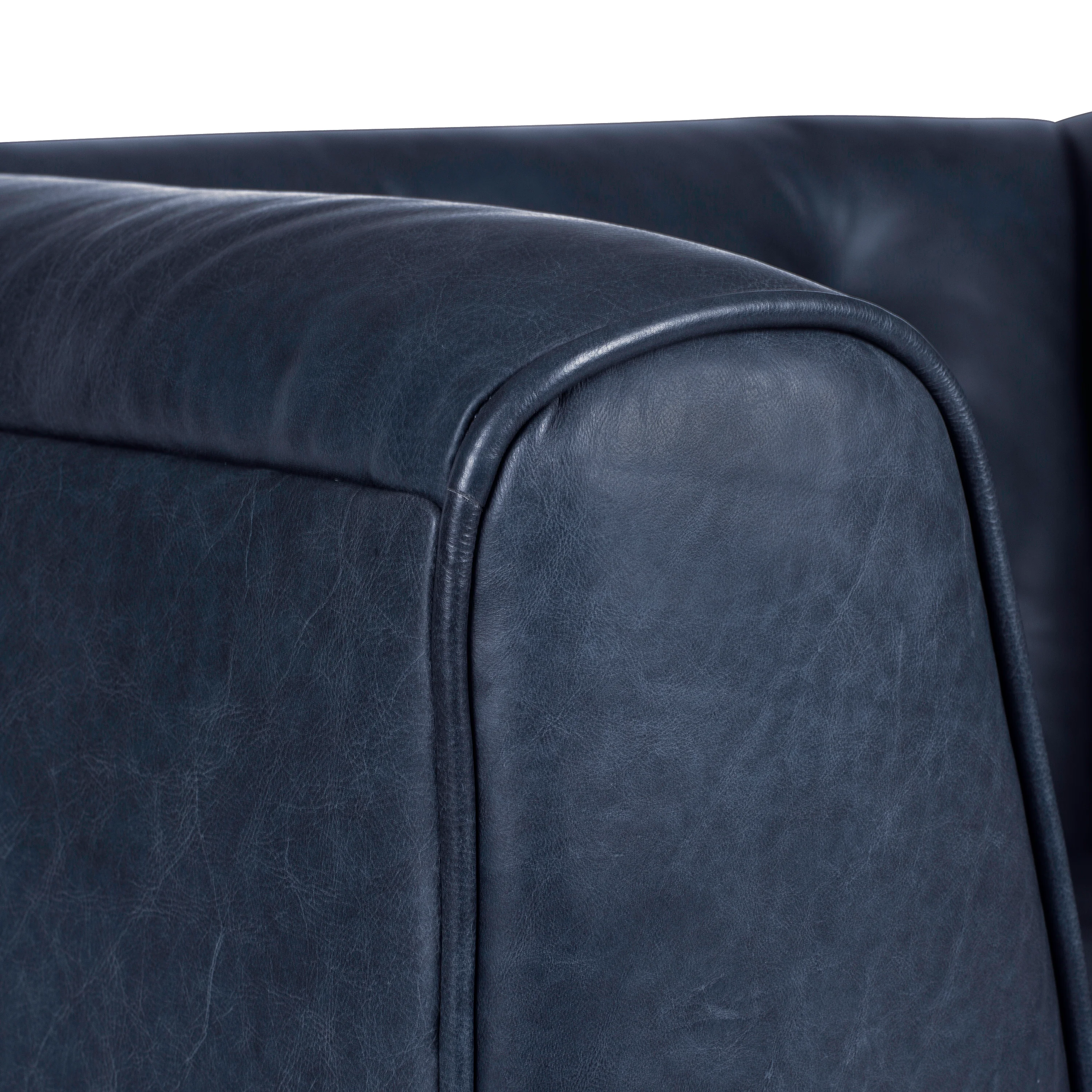 Essex Leather Lounge Chair| Midnight Blue | Single - Image 8