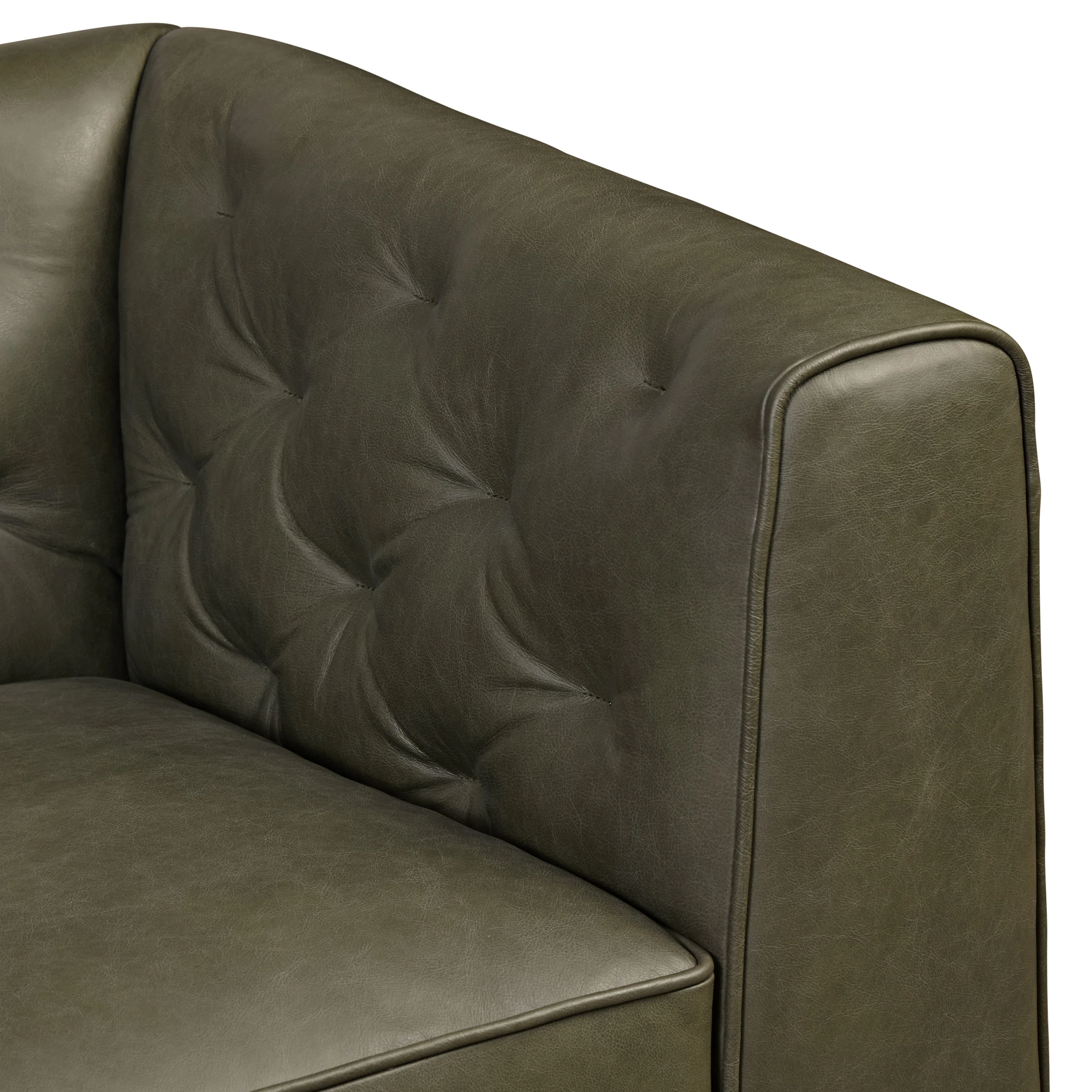 Essex Leather Lounge Chair | Olivine Green | Set of 2 - Image 10