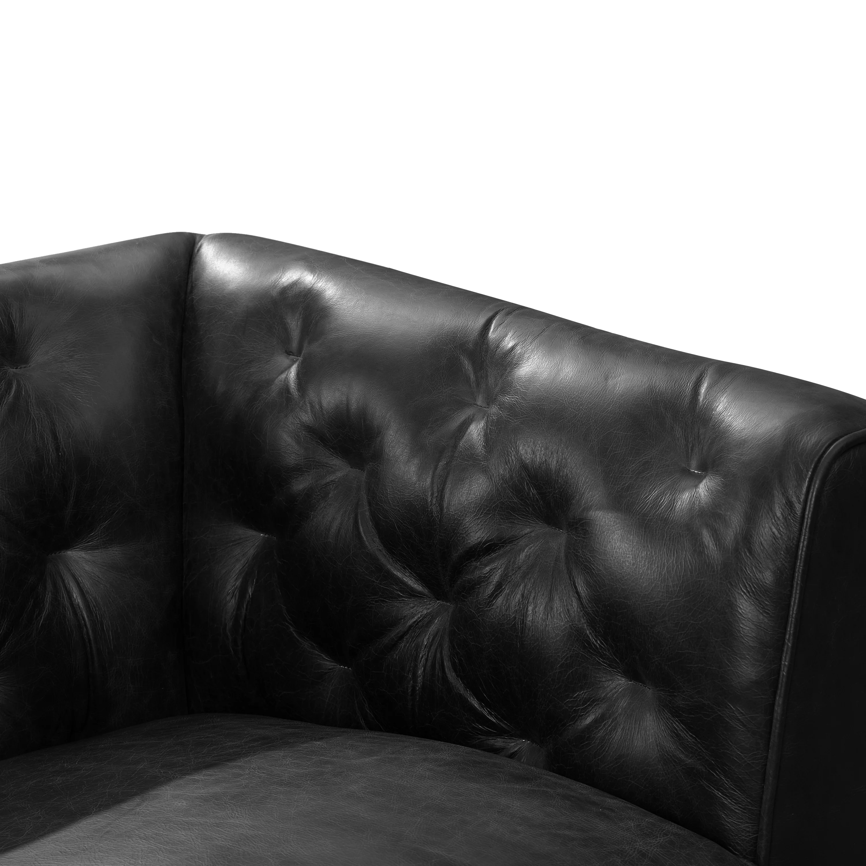 Essex Leather Lounge Chair | Onyx Black | Set of 2 - Image 10