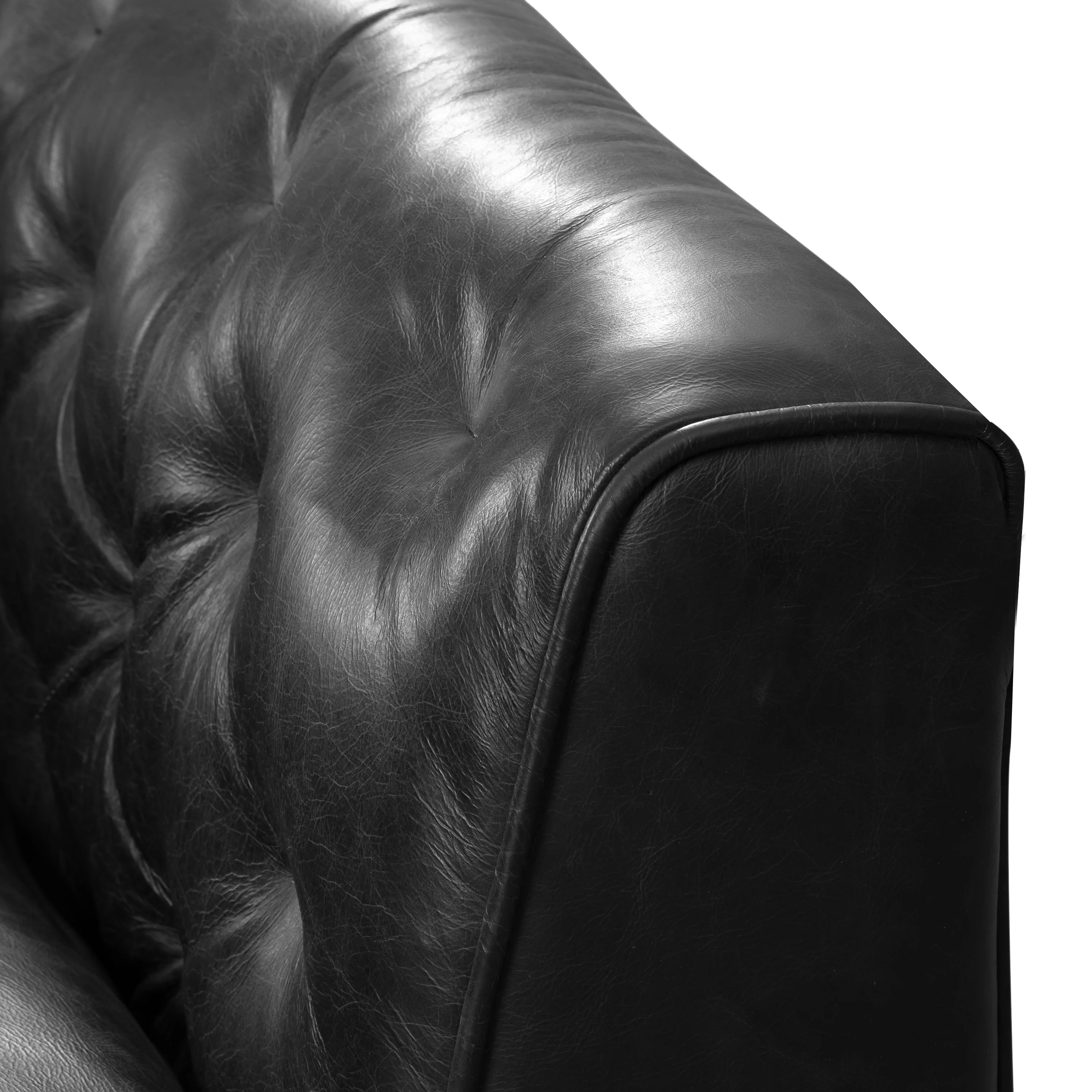 Essex Leather Lounge Chair | Onyx Black | Set of 2 - Image 11