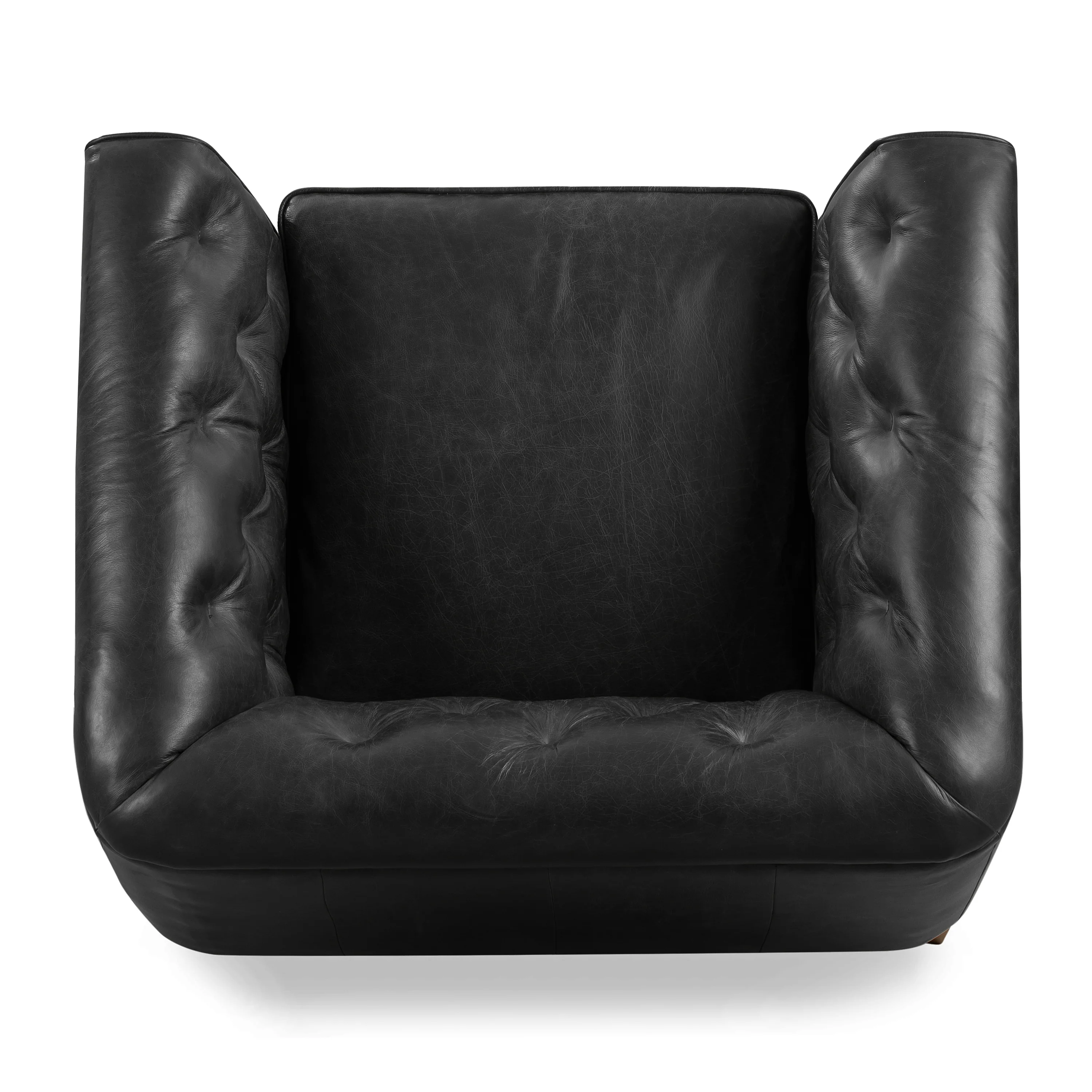 Essex Leather Lounge Chair | Onyx Black | Set of 2 - Image 7