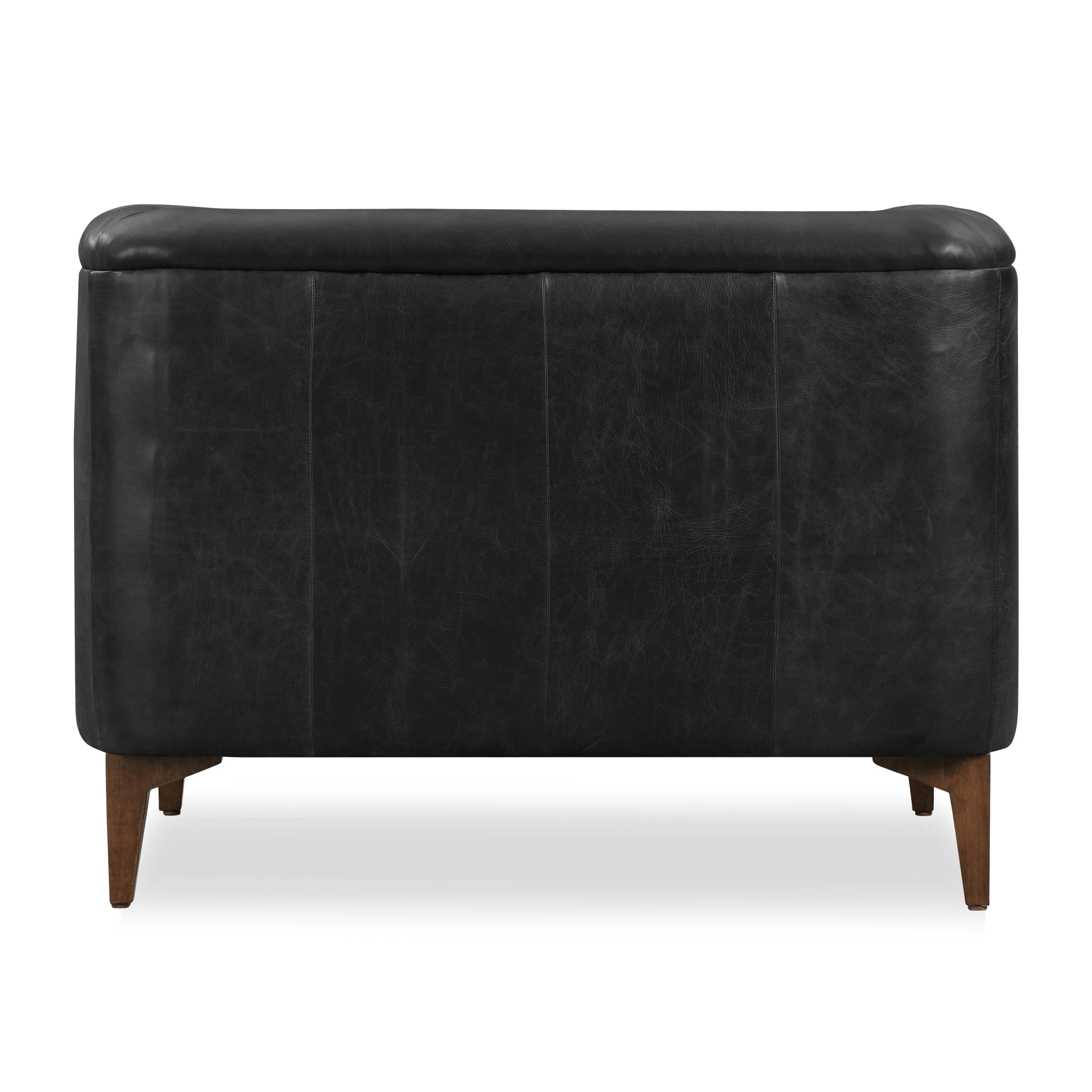 Essex Leather Lounge Chair | Onyx Black | Set of 2 - Image 9