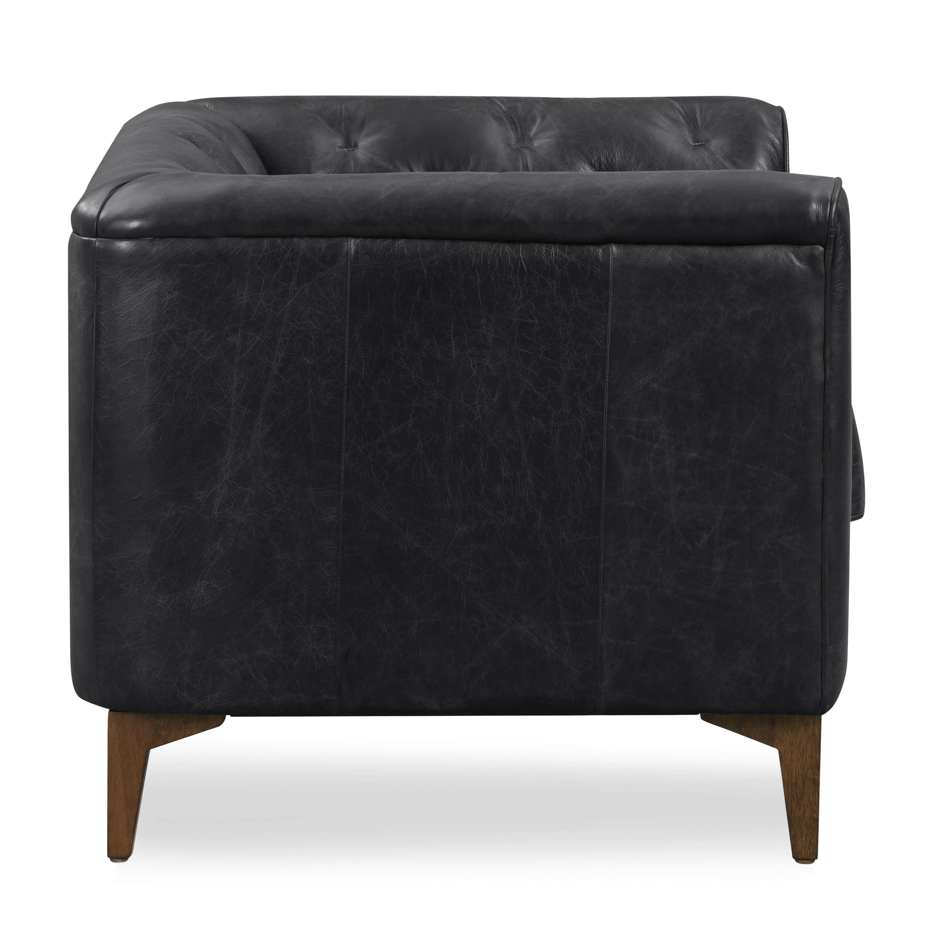 Essex Leather Lounge Chair | Onyx Black | Single - Image 5