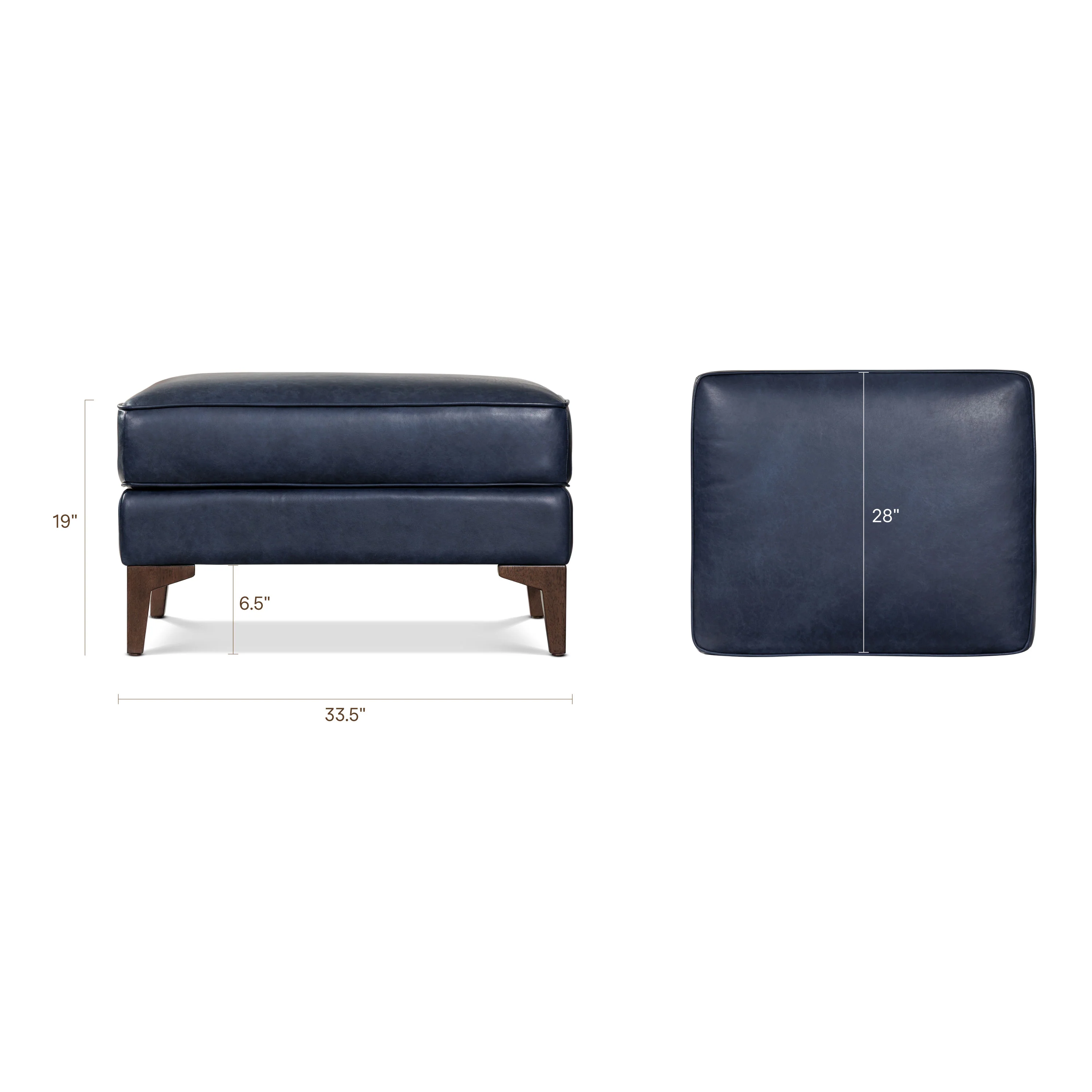 Essex Leather Ottoman 2.0 | Midnight Blue - Image 13