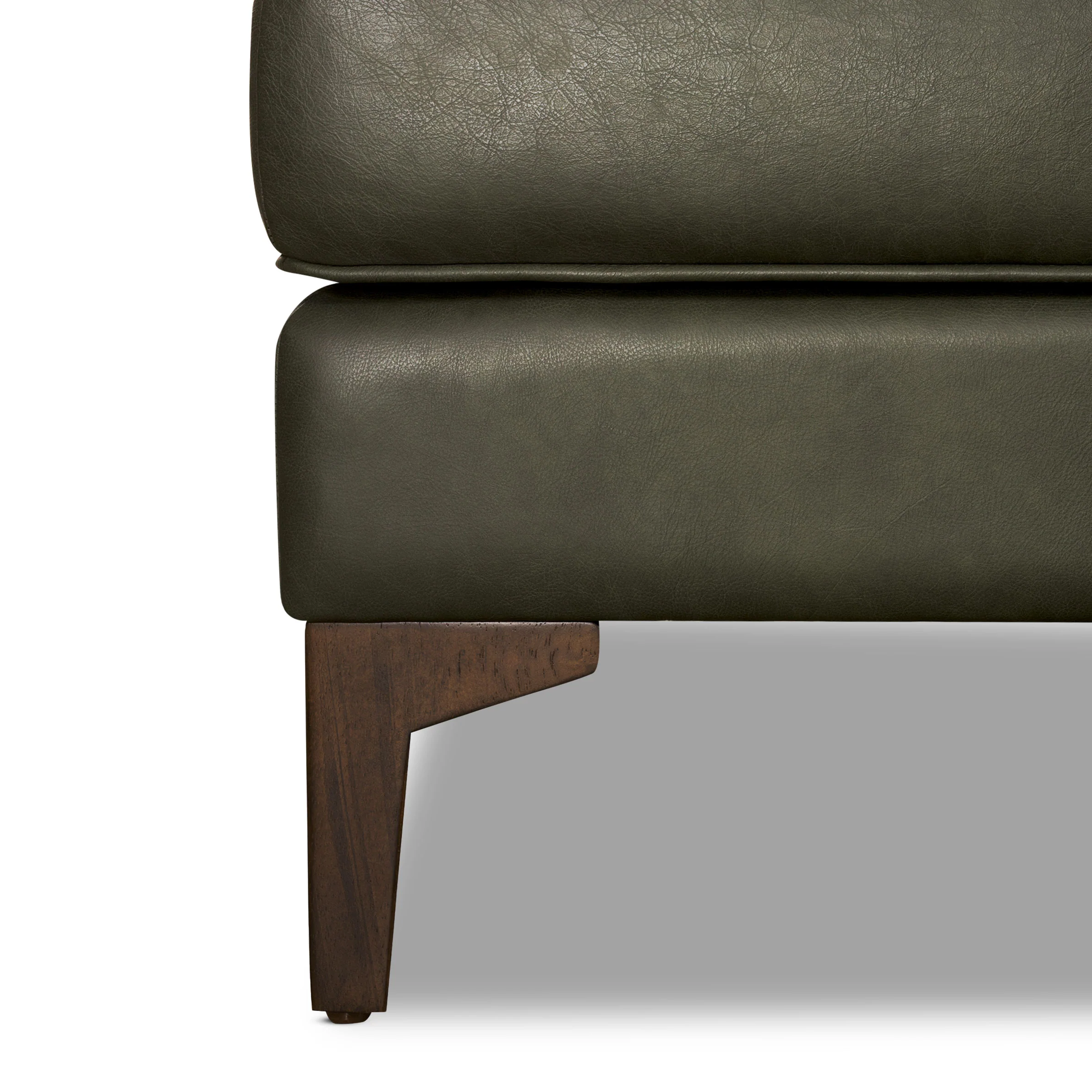 Essex Leather Ottoman 2.0 | Olivine Green - Image 10