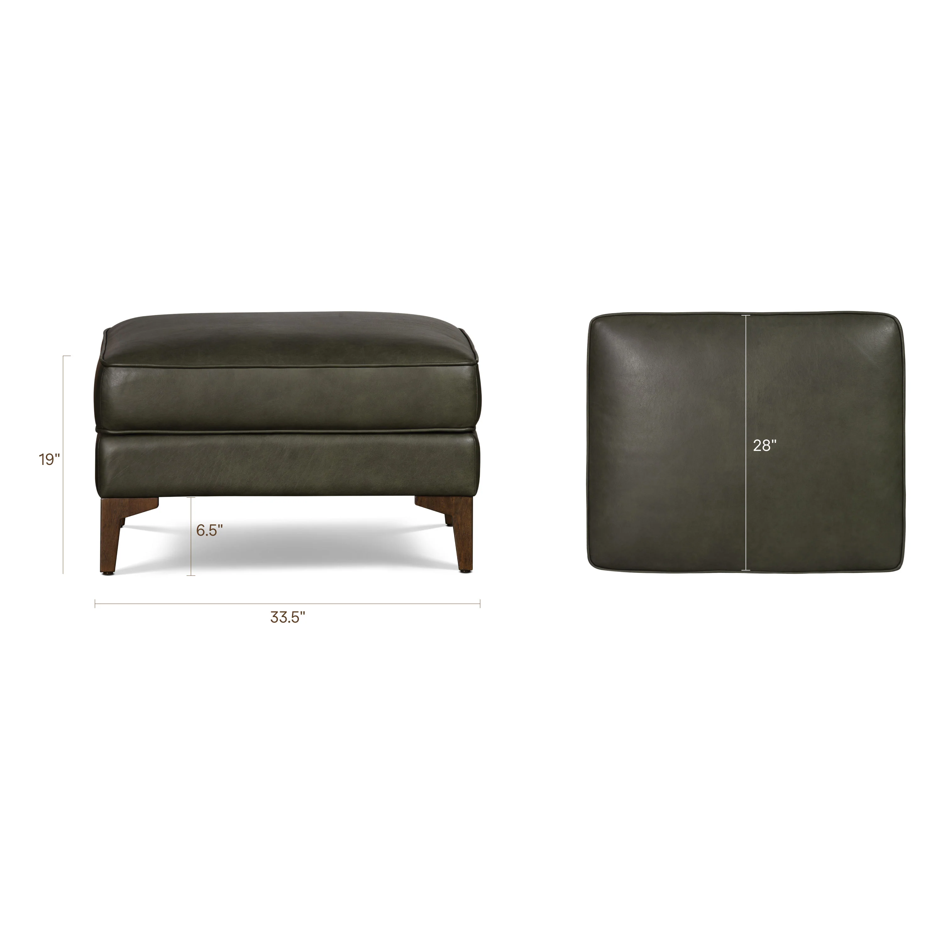 Essex Leather Ottoman 2.0 | Olivine Green - Image 12