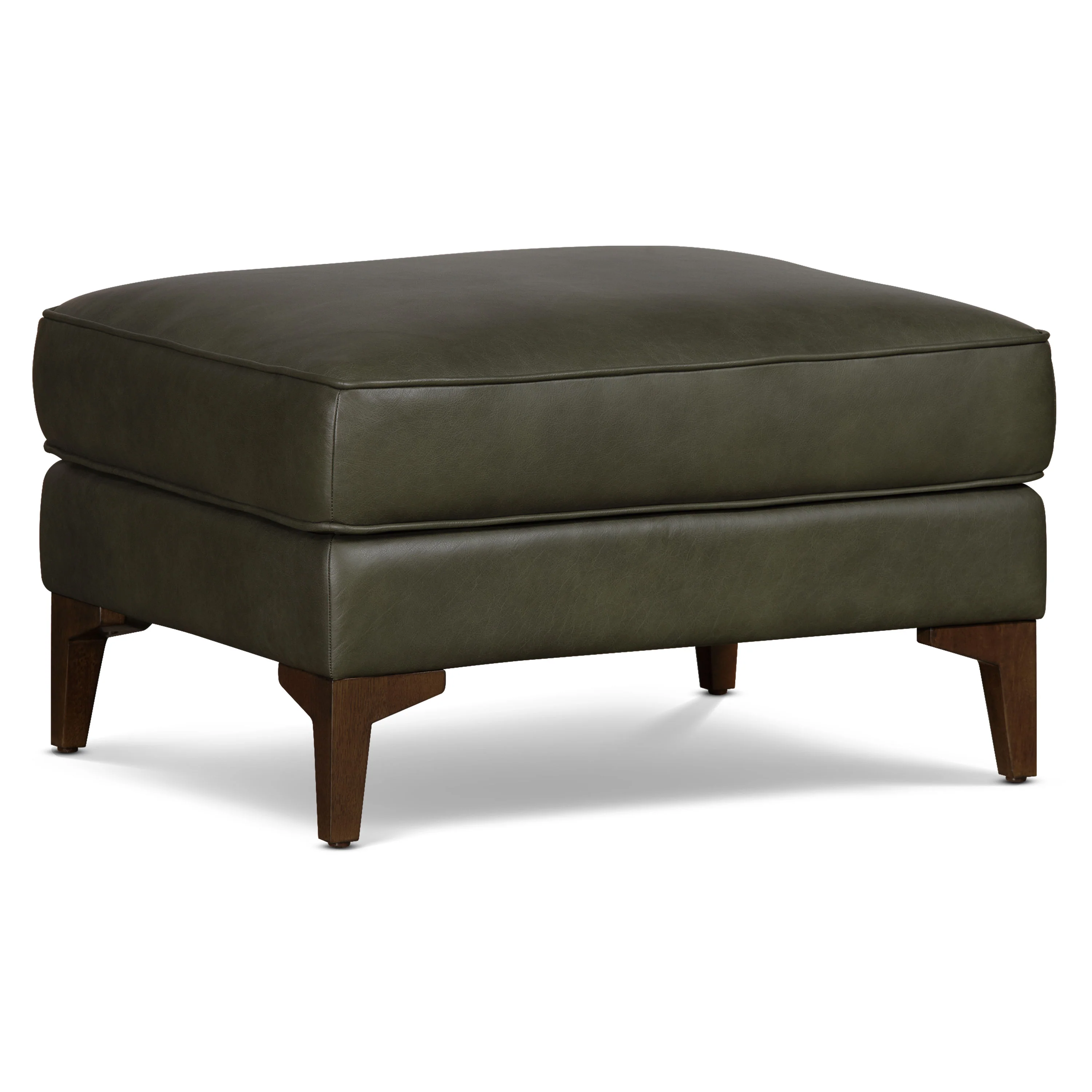 Essex Leather Ottoman 2.0 | Olivine Green - Image 3