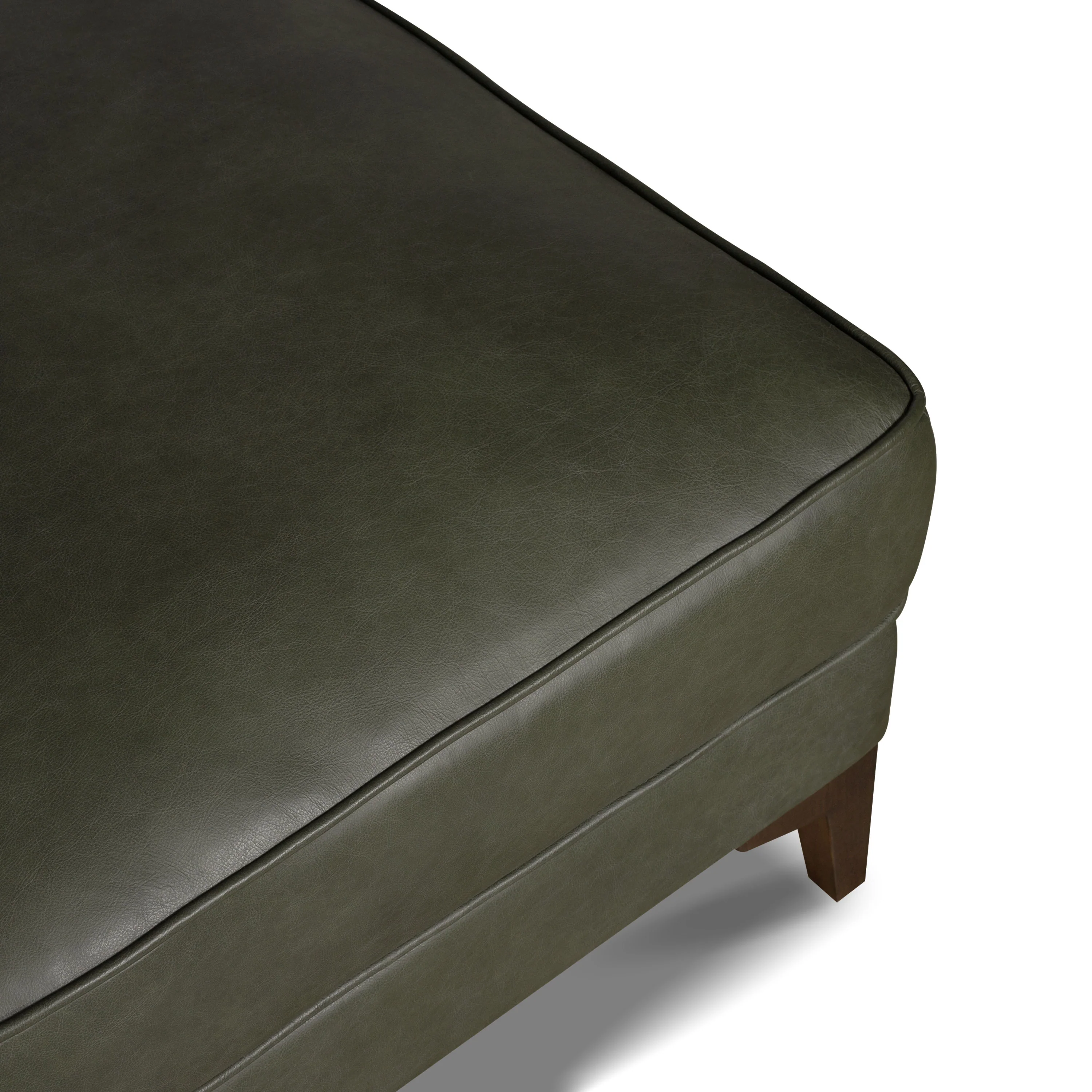 Essex Leather Ottoman 2.0 | Olivine Green - Image 6