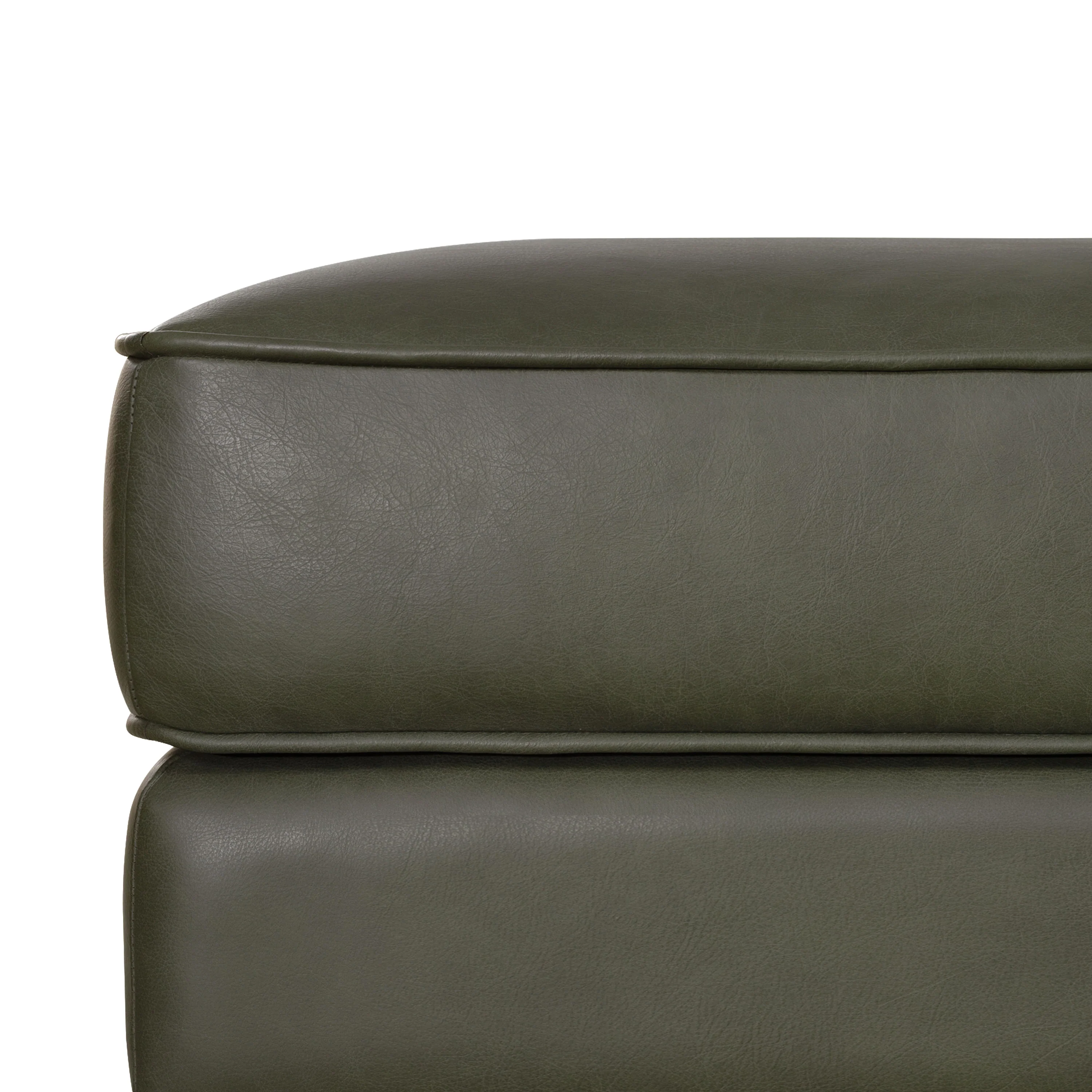 Essex Leather Ottoman 2.0 | Olivine Green - Image 7