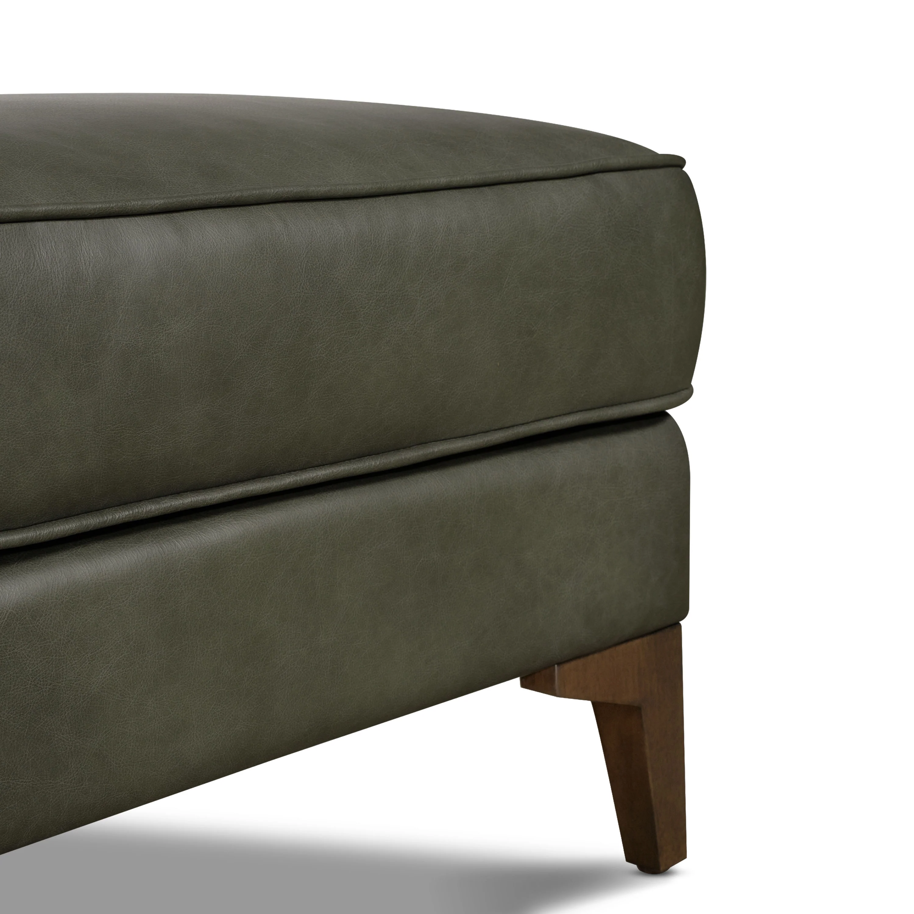 Essex Leather Ottoman 2.0 | Olivine Green - Image 8